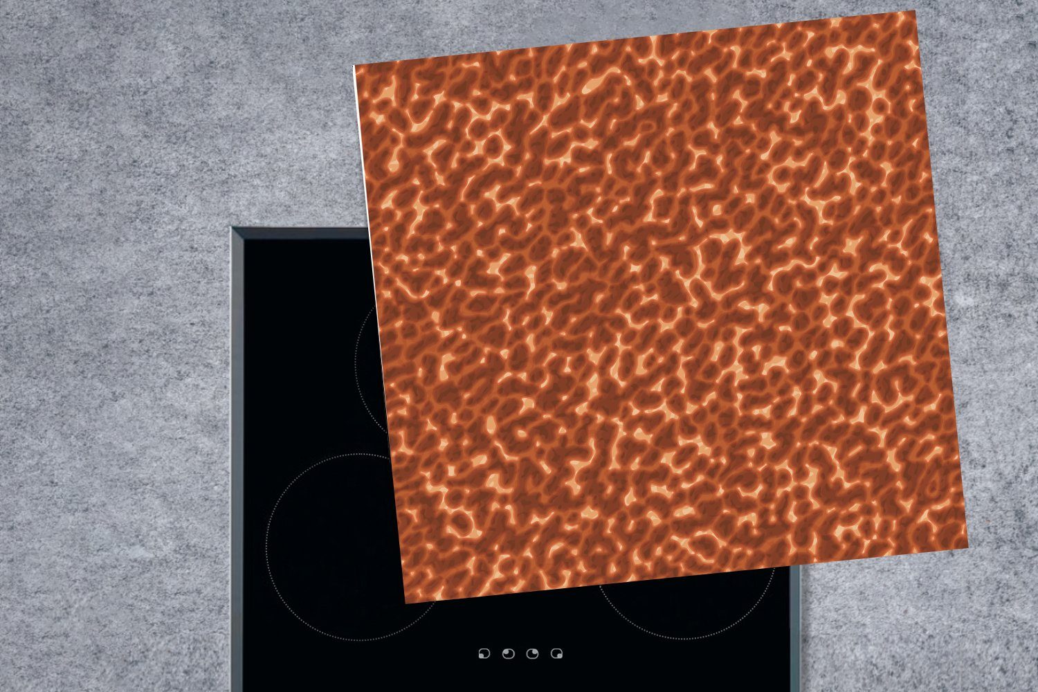 Kupfermusters, gesprenkelten Ceranfeldabdeckung, MuchoWow 78x78 Herdblende-/Abdeckplatte Vinyl, cm, für Eine eines (1 küche tlg), Arbeitsplatte Illustration
