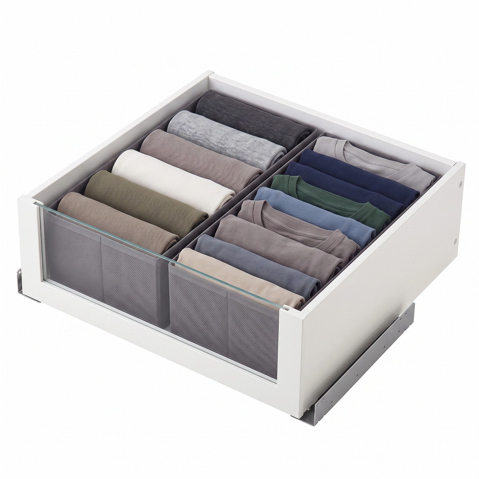 Sekey Aufbewahrungsbox Schubladen Organizer aus Vliesstoff – faltbare Aufbewahrungsboxen, 2er-Set, 19 × 51 × 11 cm für PAX 50, ohne Trennfächer für Kleidung