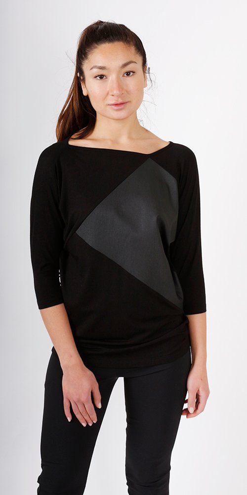 kaseee 2-in-1-Shirt legeres kaseee Shirt im Materialmix