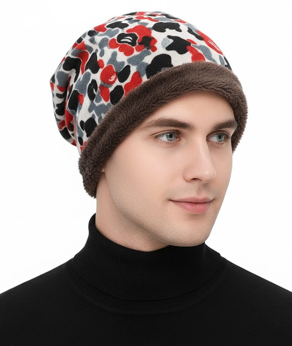 dy_mode Beanie Thermo Beanie in Camouflage Muster warme Wintermütze Unisex mit Innenfutter