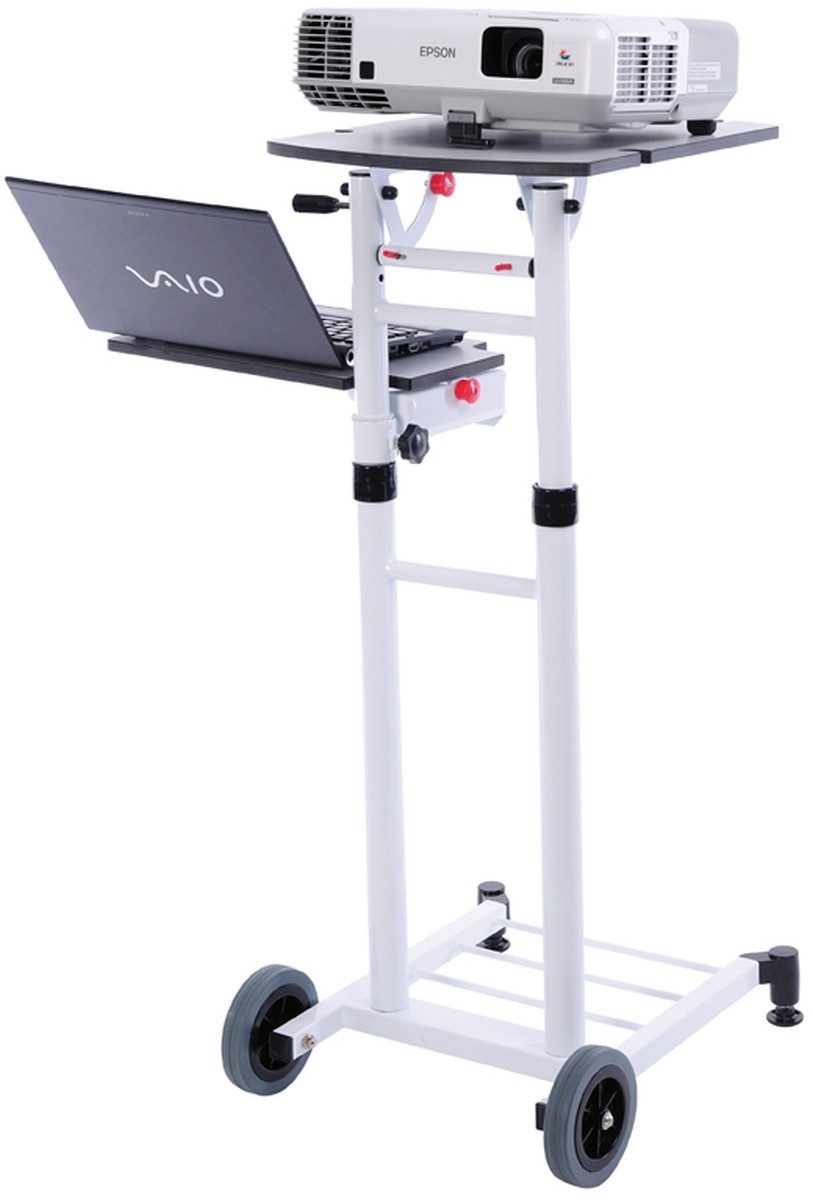 FRANKEN Beamertisch Präsentationsstation Travel 35x125x42cm Stahl weiß