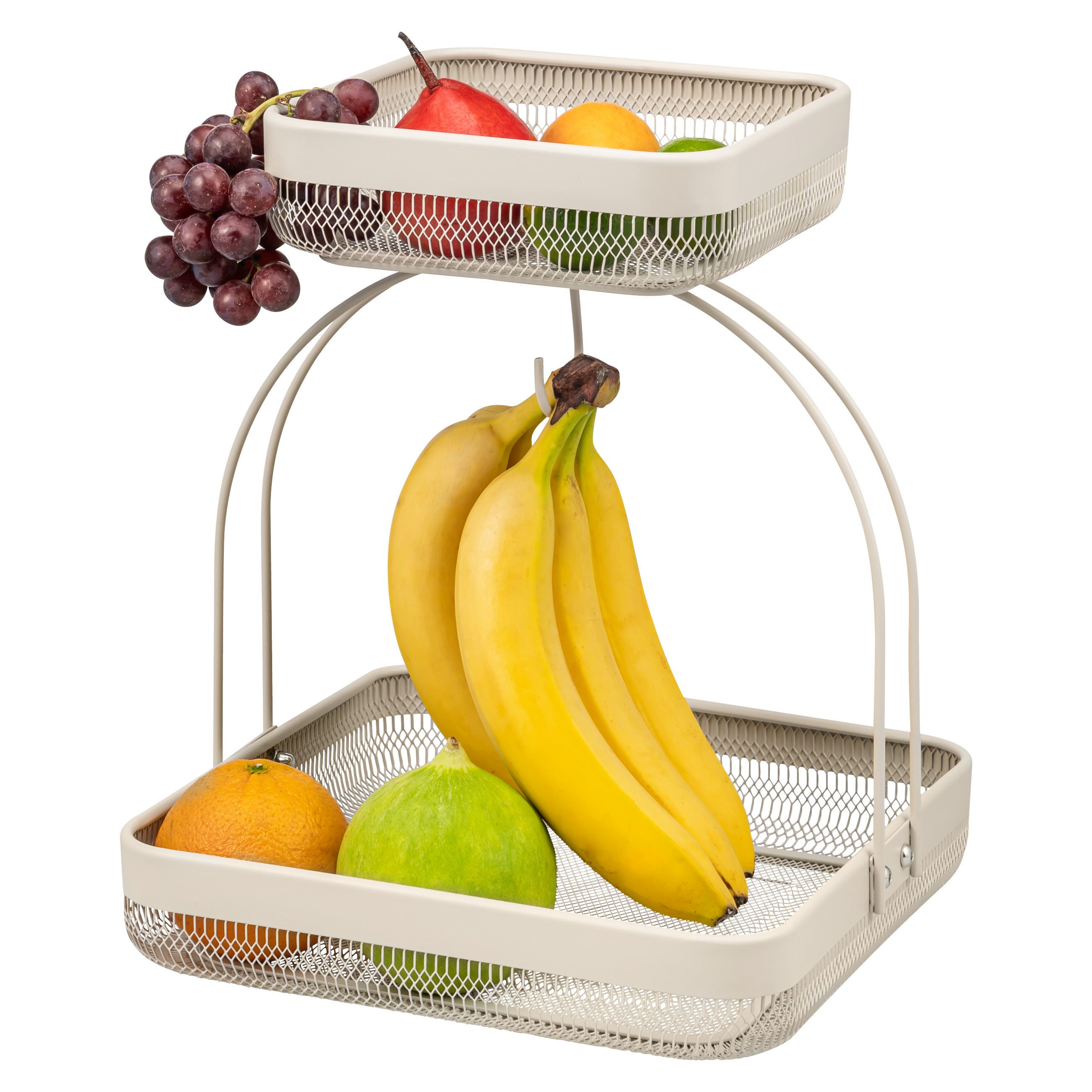 eluno Obstschale 2-stöckig mit Bananenhalter aus Metall, Metall, (1-tlg)
