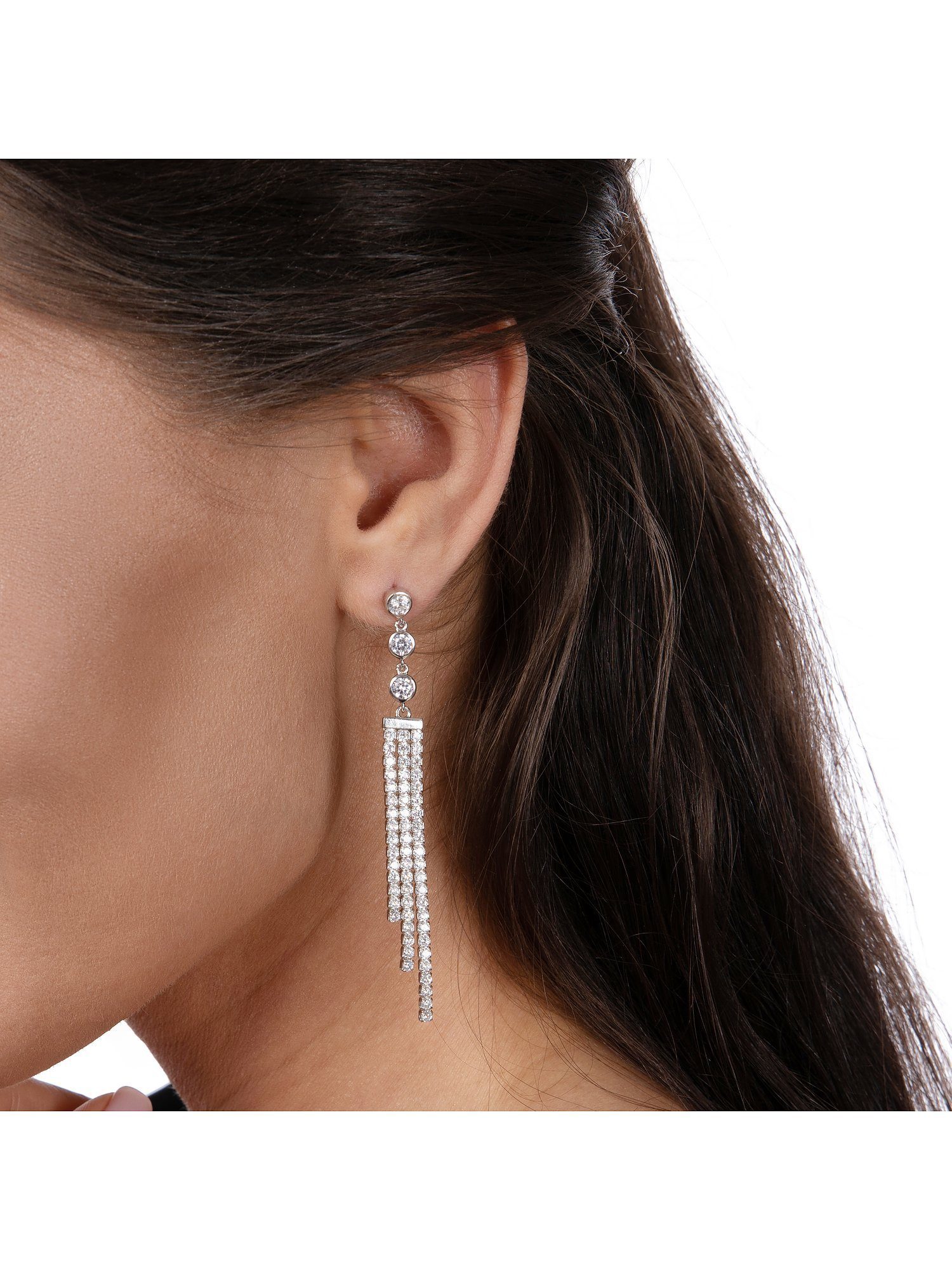 JETTE Paar Ohrhänger JETTE Damen-Ohrhänger 925er Silber 120 Zirkonia günstig online kaufen