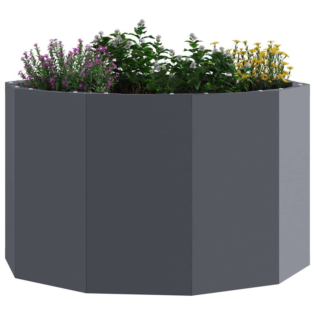 vidaXL Blumentopf Pflanzkübel Anthrazit 60 x 60 x 35 cm Stahl (1 St)