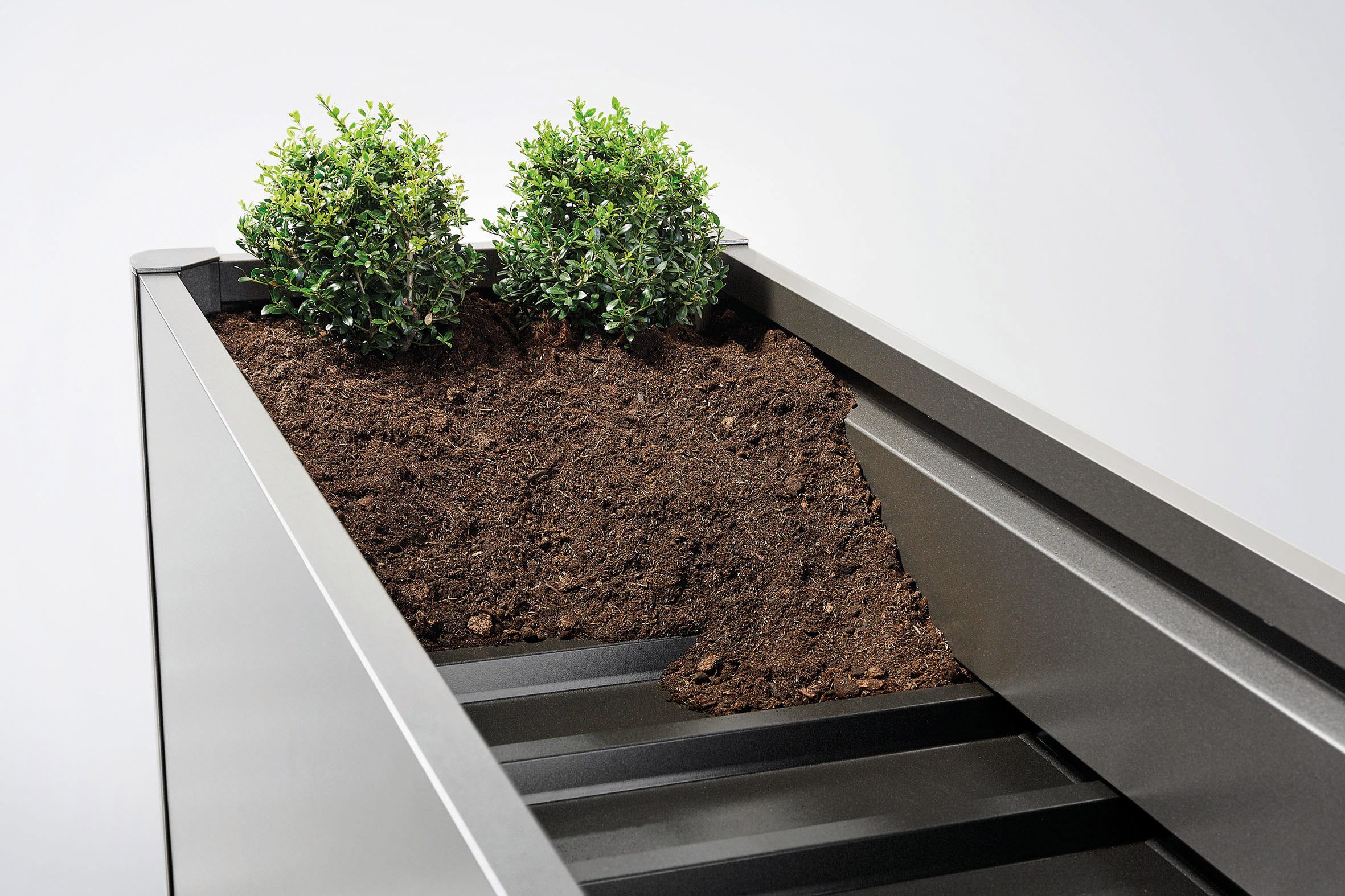 Biohort Hochbeet BELVEDERE mini 1x0,5; verschiedene Farben, 102x53x45 cm, extrem langlebig, aus Metall
