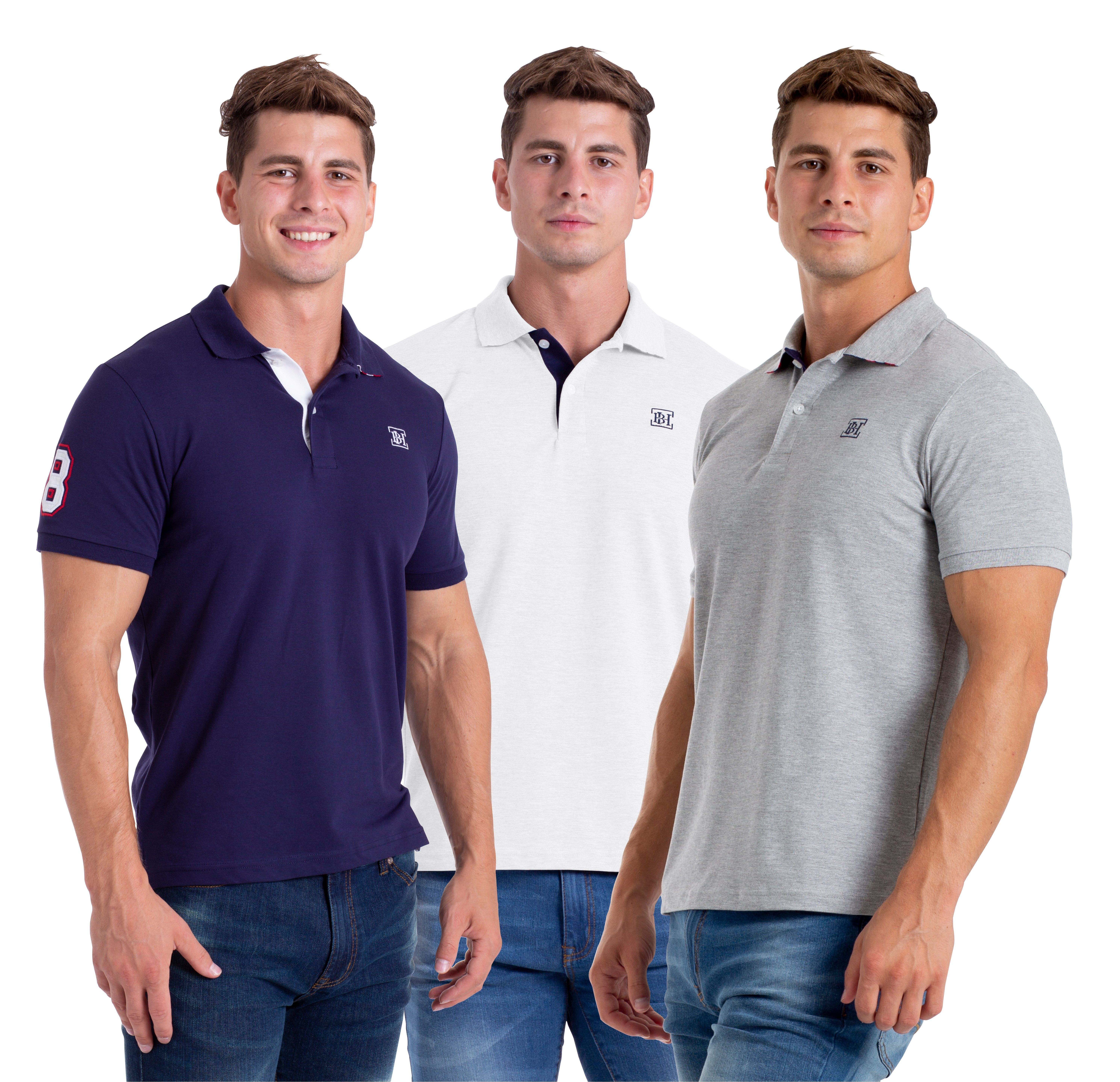 BlauerHafen Poloshirt »Herren Poloshirt Kontrast Kragen Kurzarm Polohemd  Schlanke Passform T-Shirt S-XXL« online kaufen | OTTO