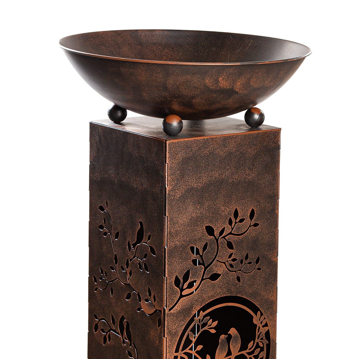 GILDE Dekoschale Metall Schalenständer Floravius Quader Braun 104cm (1 St)