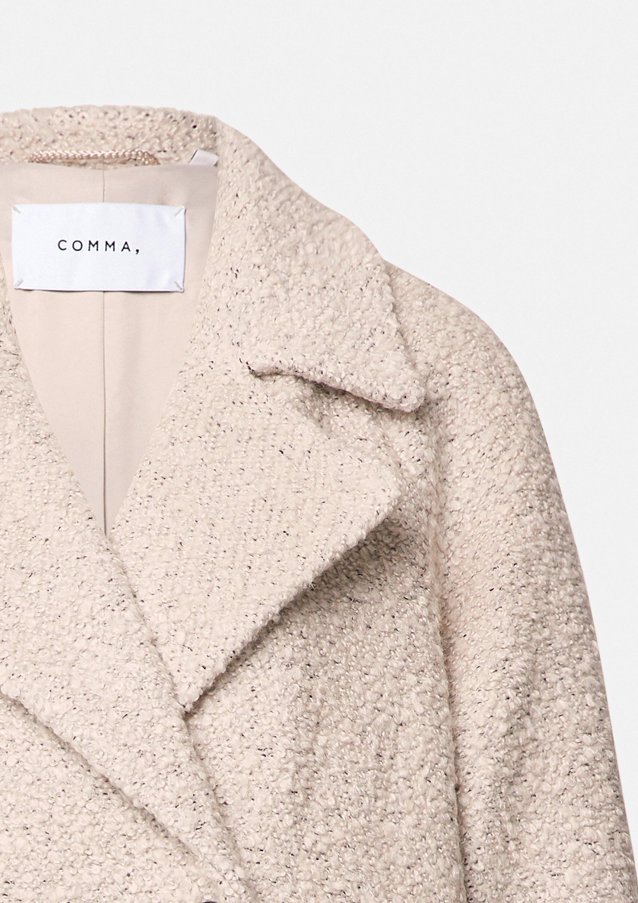 comma Funktionsmantel Outdoor-Jacke Bouclé-Jacke mit Reverskragen