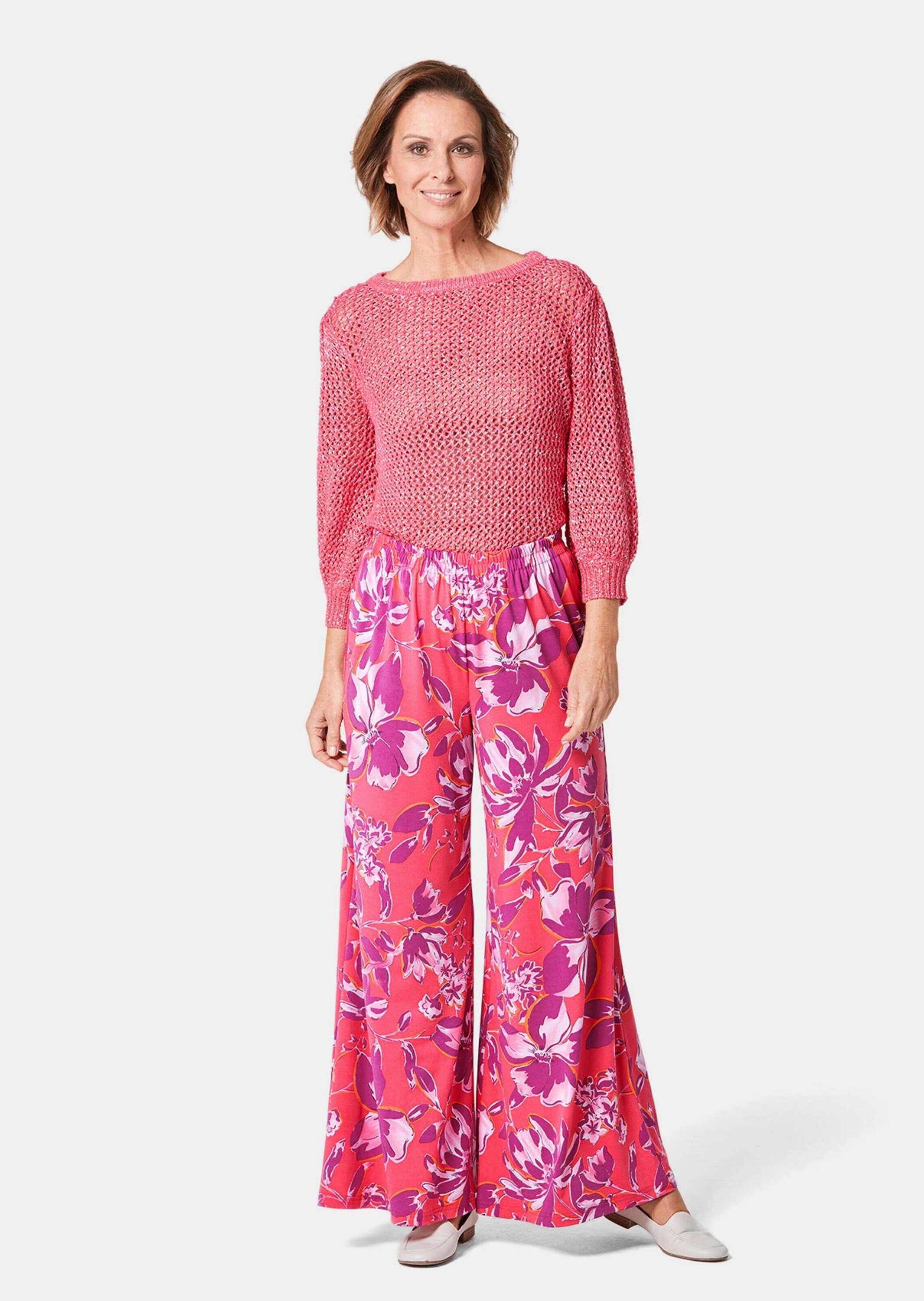 GOLDNER Stoffhose Palazzo-Hose mit sommerlichem Druck günstig online kaufen