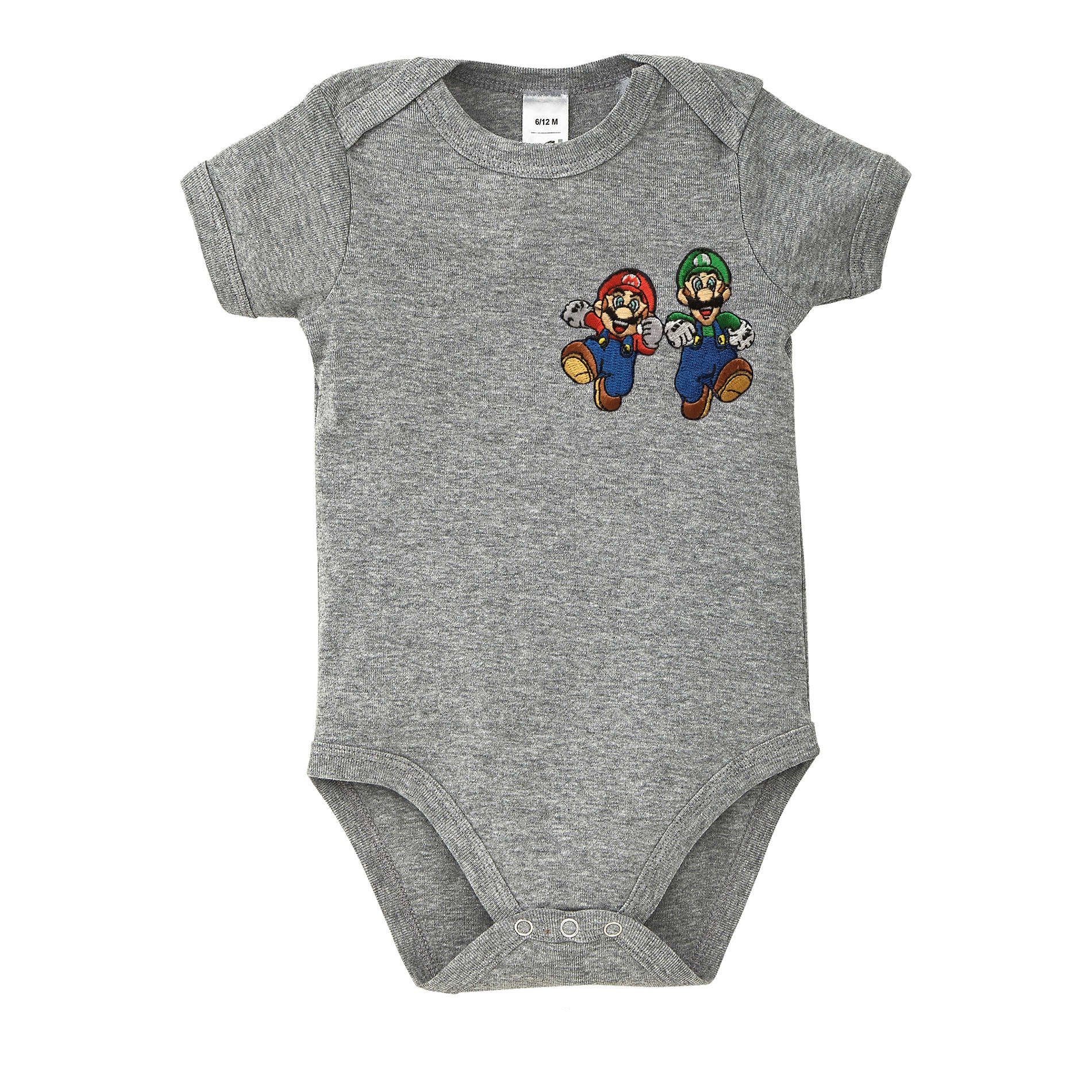 Strampler Kinder Baby Mario & Luigi Peach Konsole Super Retro
