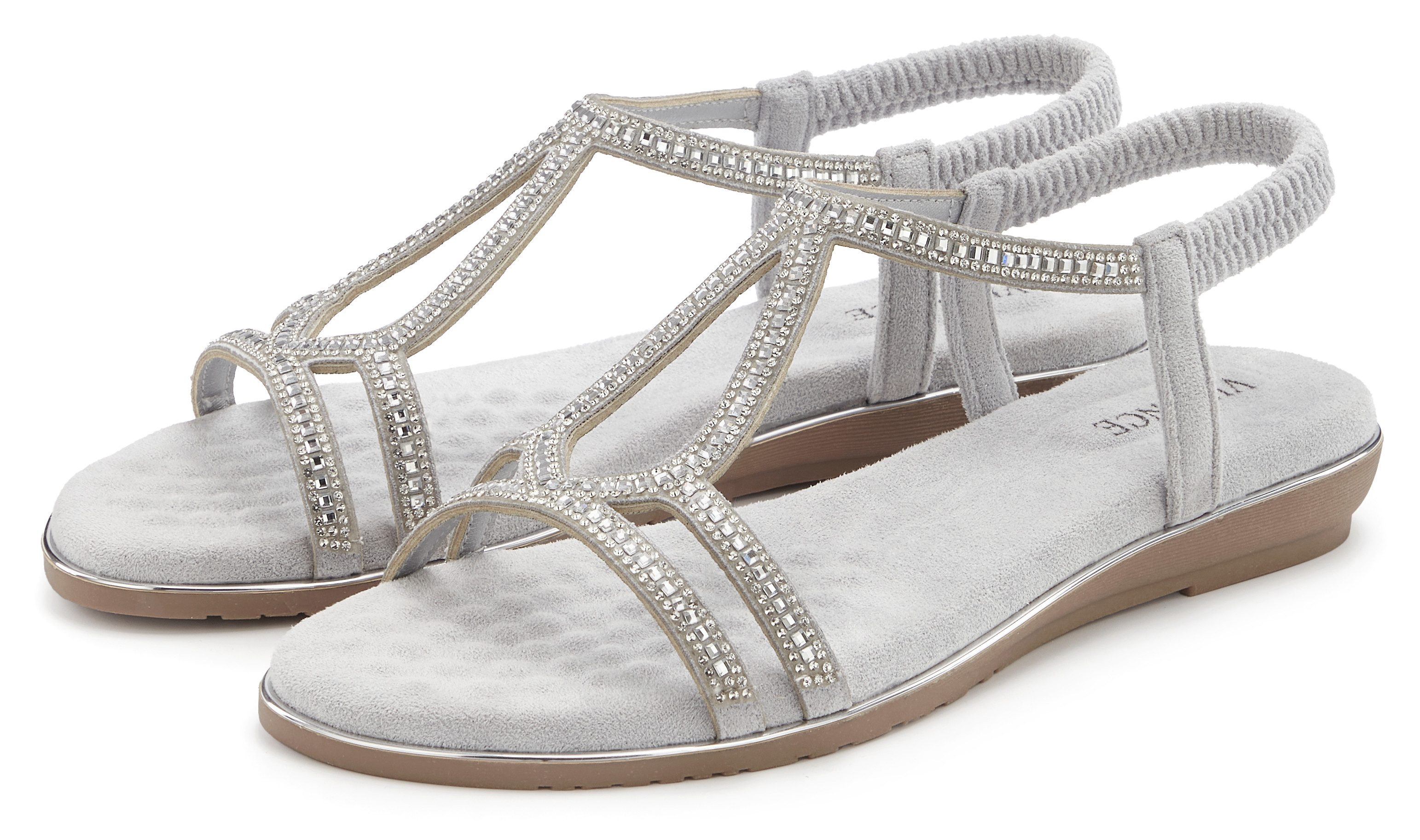 Vivance Sandalette, Sommerschuh, Sandale mit Glitzer Verzierungen und elast günstig online kaufen