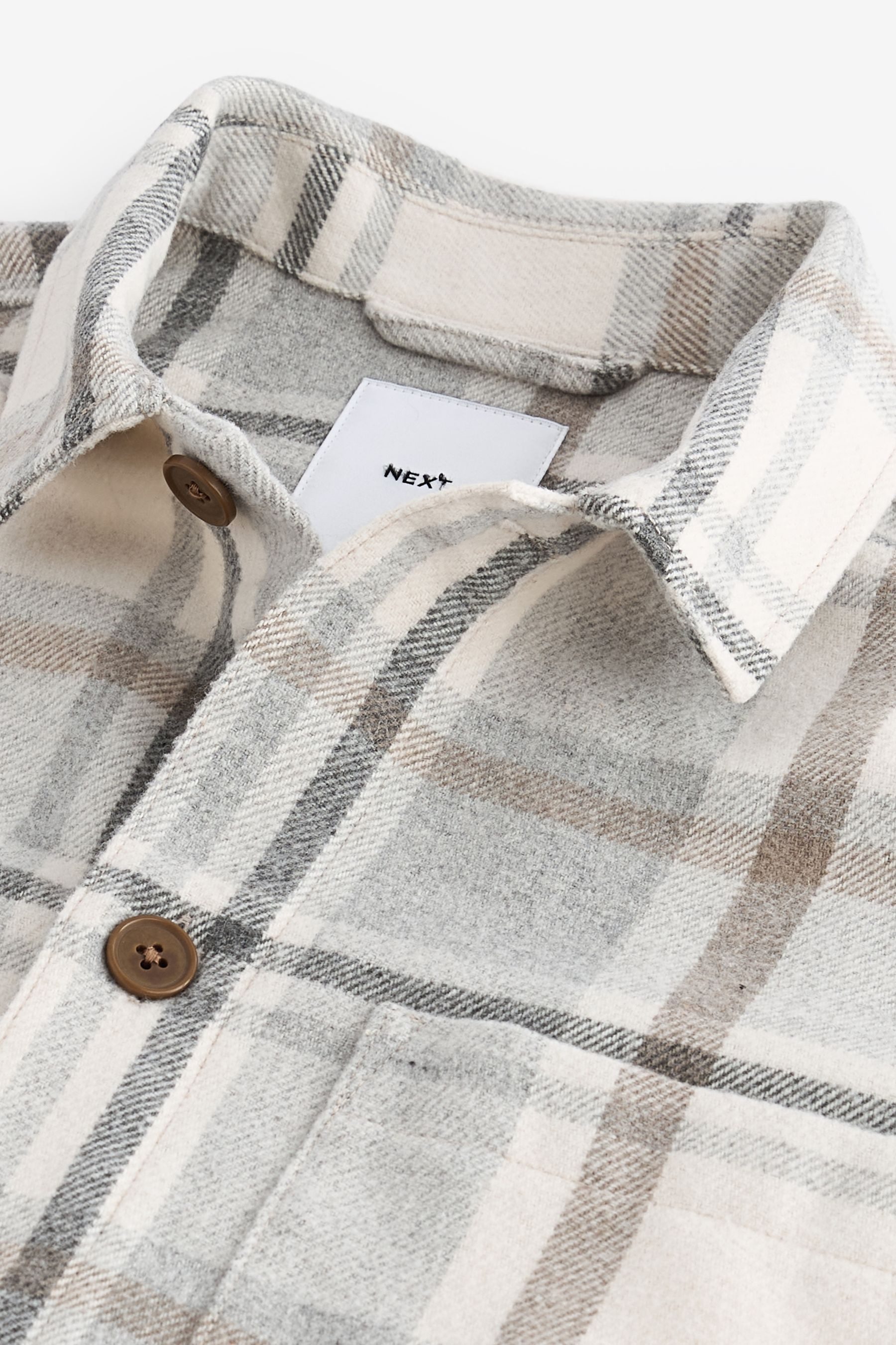Next Hemdjacke Karierte Hemdjacke aus Wollmischung (1-St)