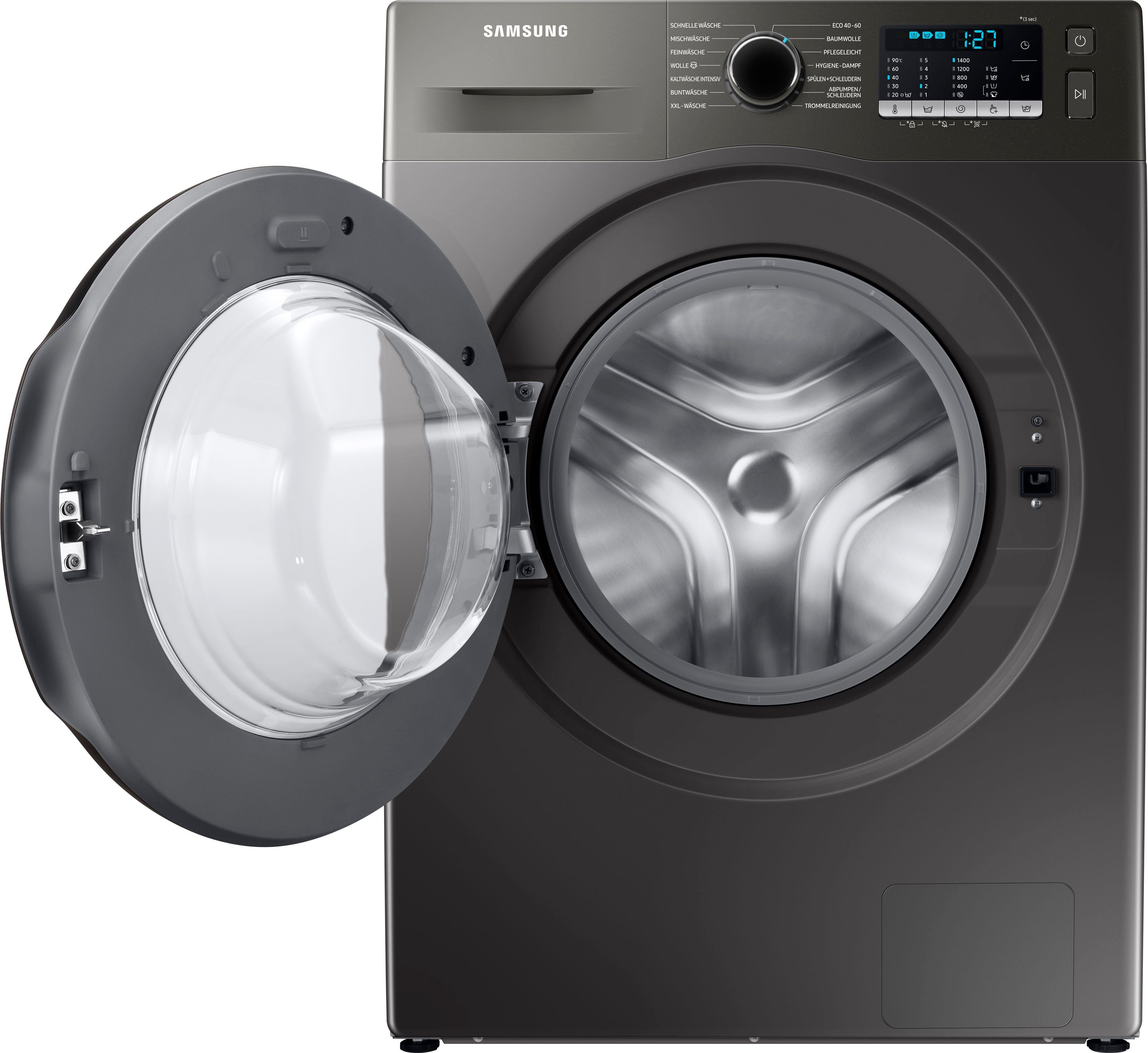U/min, kg, WW5000T Samsung FleckenIntensiv-Funktion WW70TA049AX, 7 Waschmaschine 1400 INOX
