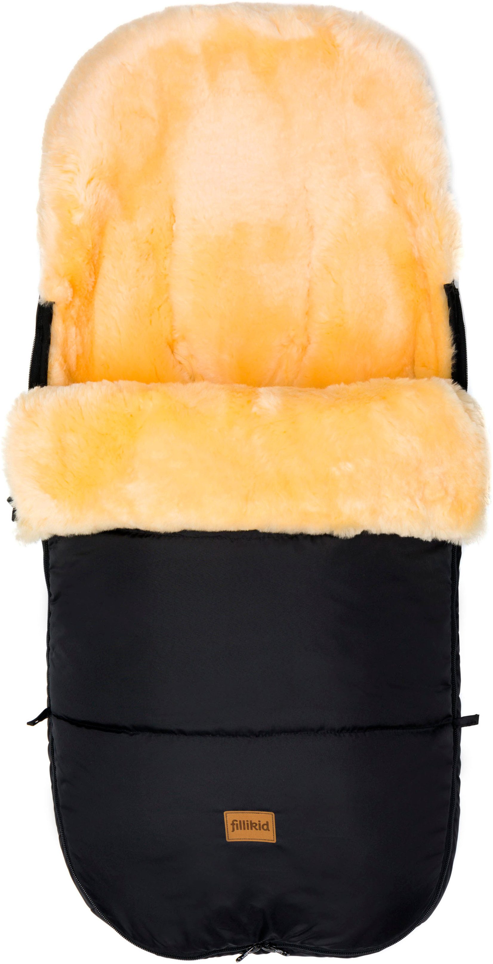 Fillikid Fußsack Makalu Lammfellfußsack, schwarz