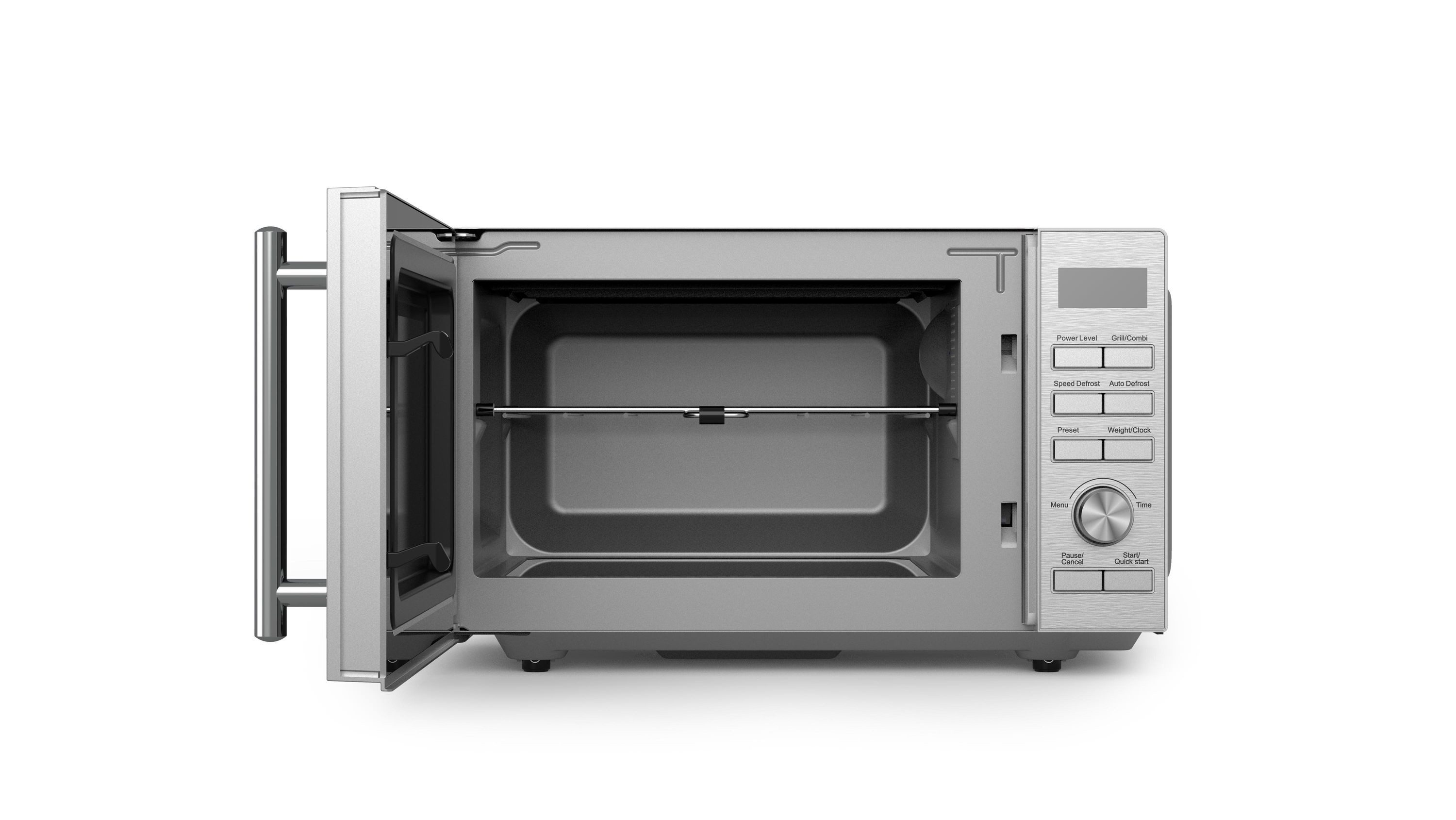 ECG Mikrowelle MTD 2083 FGS, Flachbett mit Grillfunktion, 20L, Silber, einfache Reinigung