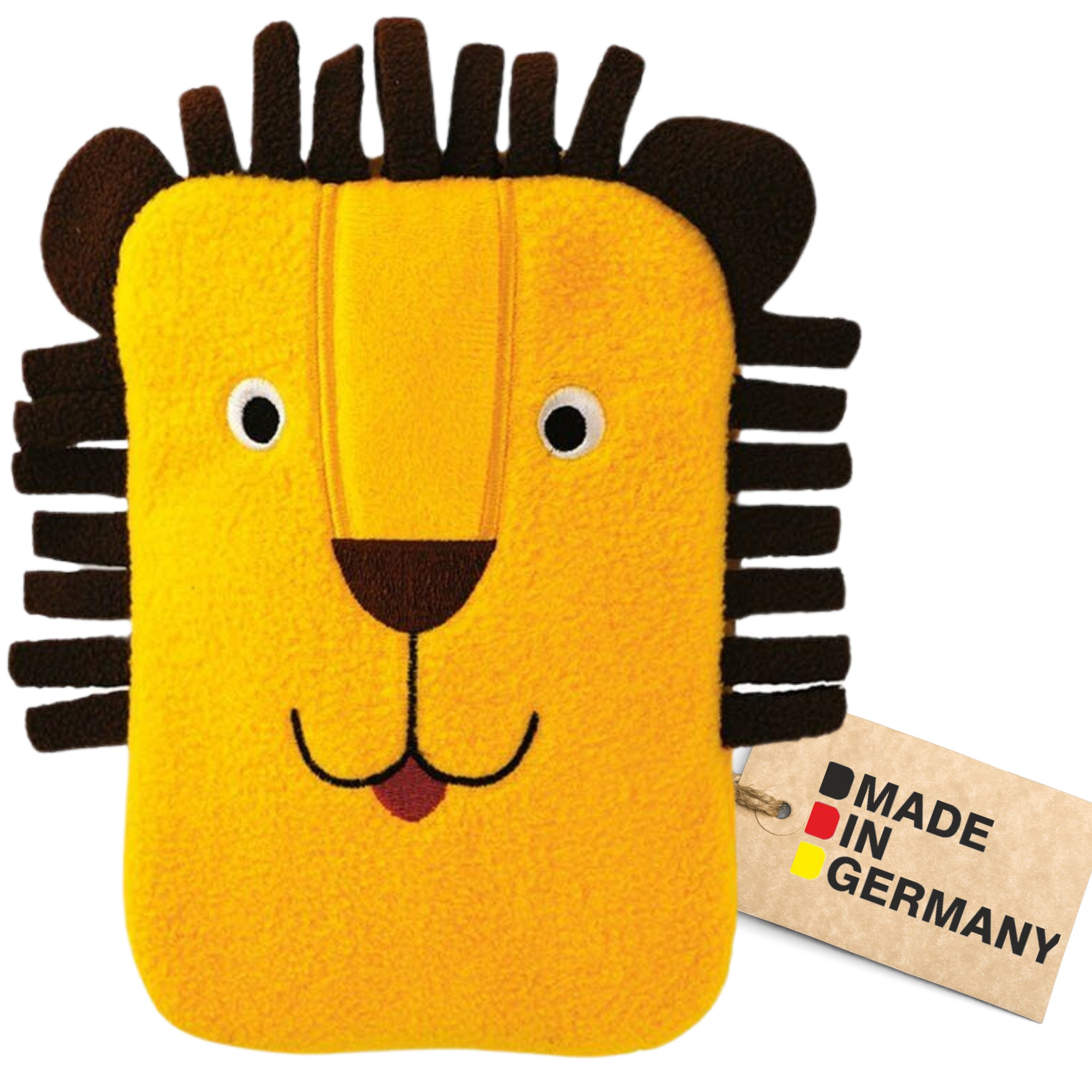 Wärmflasche - Mini-Wärmflasche 0,2 l mit Fleecebezug Löwe