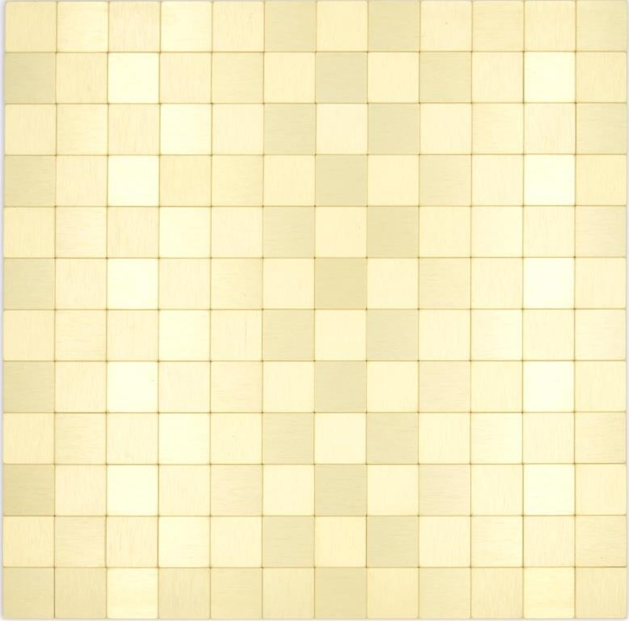 Mosani Aluminium Metall Mosaikfliesen Selbstklebende Wandfliesen Fliesenspiegel Wanddeko, 30.5x30.5, Gold, Spritzwasserbereich geeignet, Küchenrückwand Spritzschutz