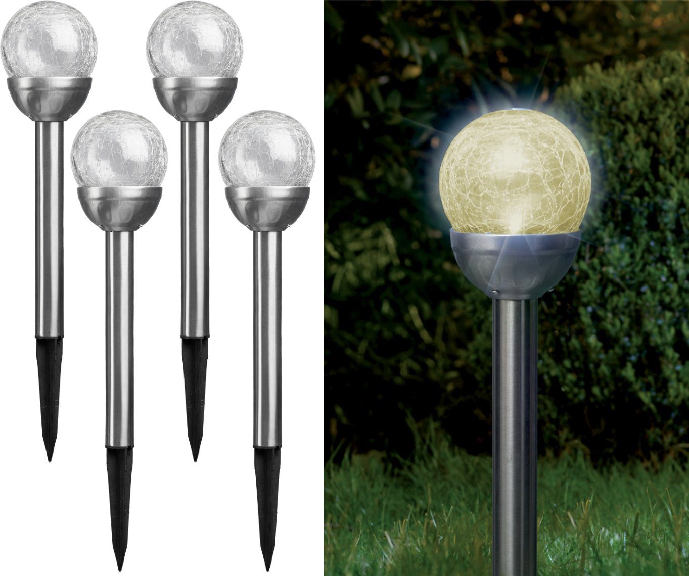 IC Gardenstyle LED Solarleuchte Solarlampen für Außen aus Edelstahl mit Bru günstig online kaufen