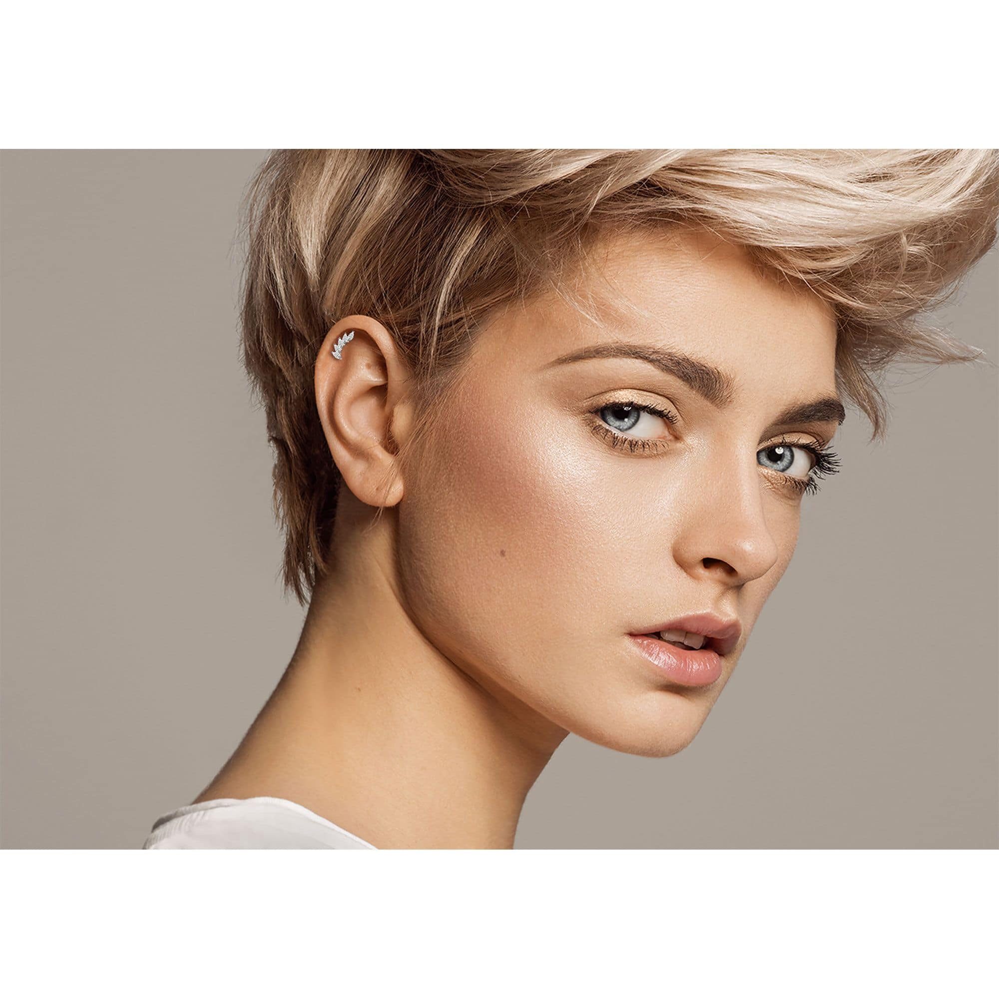 PIERCINGLINE Piercing-Set PTFE Labret mit Innengewinde + Titan-Aufsatz 5 EINGEFASSTE (Labrets, 1-tlg)
