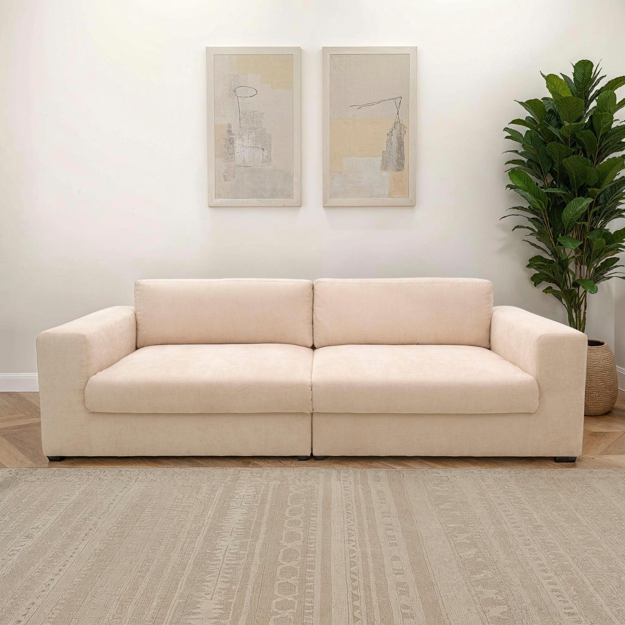 DOMO collection Big-Sofa Dundee Megasofa Breite 276 cm, Taschenfederkern, fester Sitzkomfort, pflegeleichter, edler Strukturstoff in Chenille-Optik