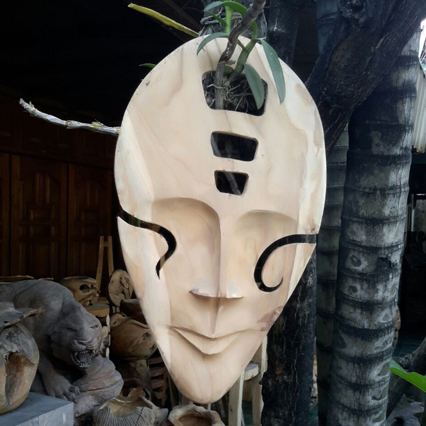 Home Feeling Skulptur Teakholz Maske Holzmaske, günstig online kaufen