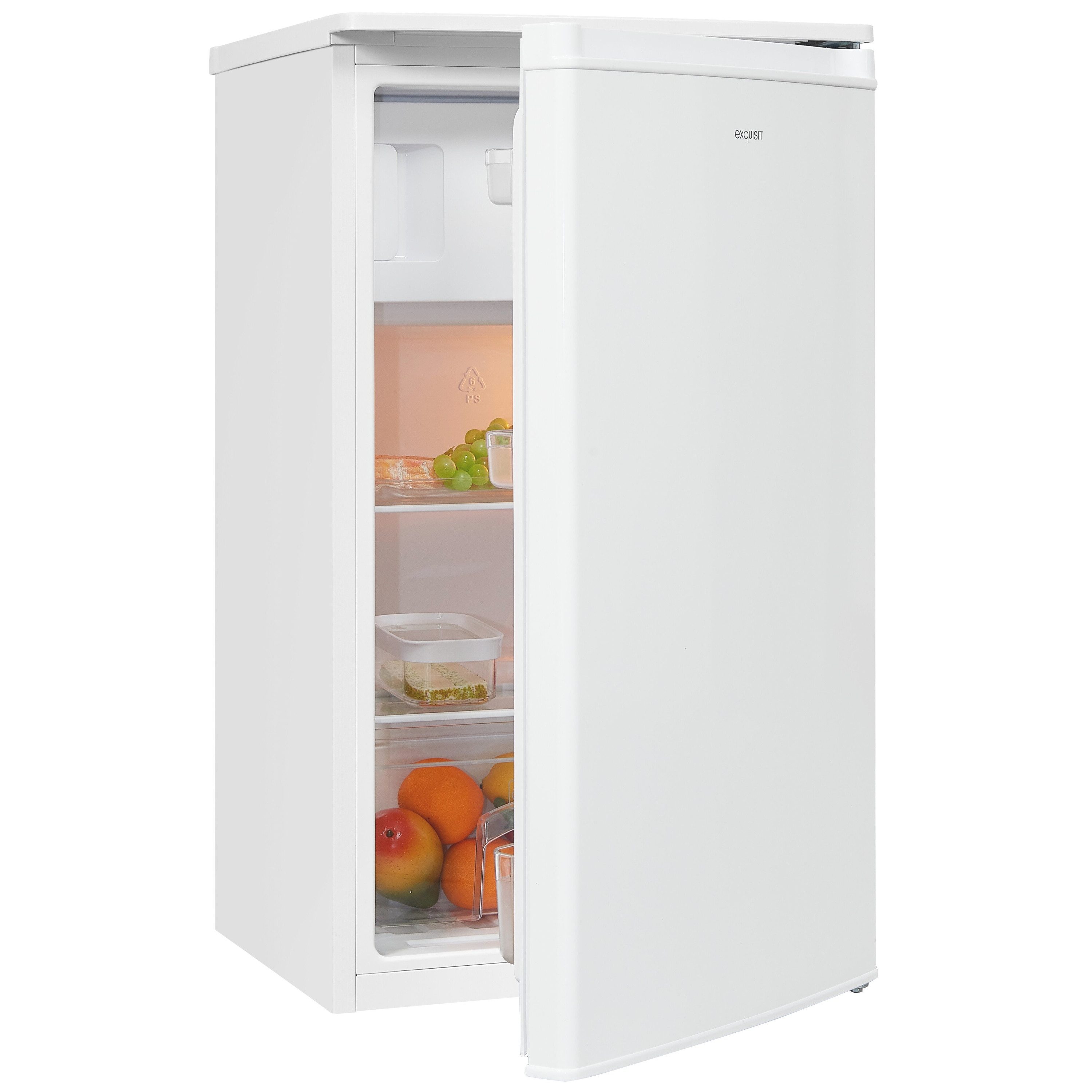 exquisit Kühlschrank KS5117-3-040E, 85 cm hoch, 48 cm breit, LED, Türanschlag wechselbar, Gemüsefach, Temperaturregelung