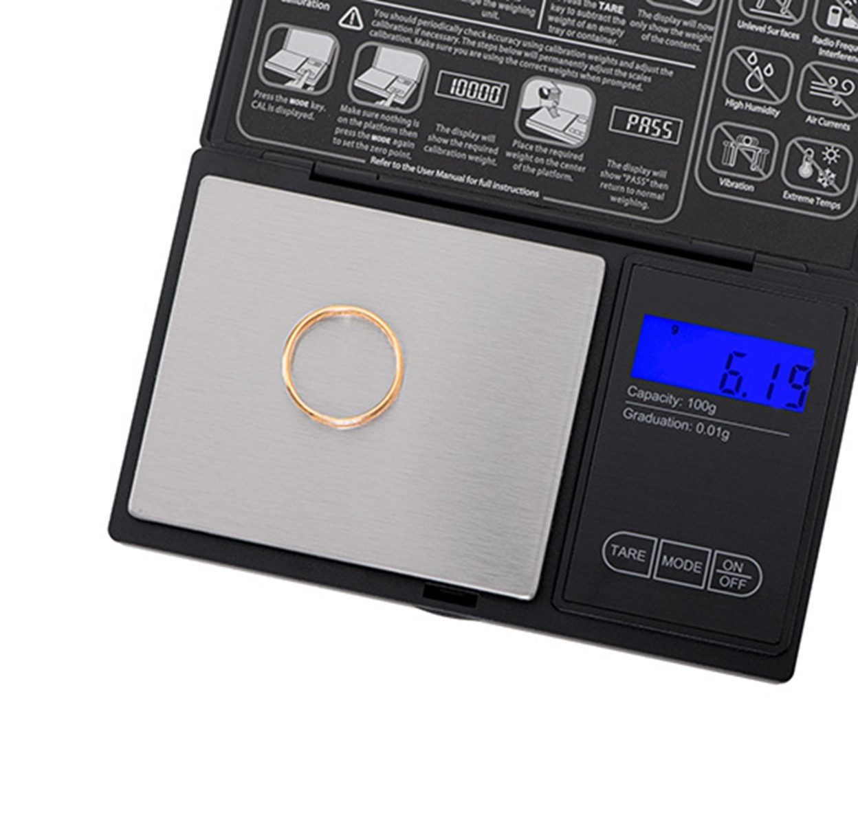 Adler Präzisionswaage AD 3176 Präzisionswaage, Feinwaage für Schmuck & Küche, Tara-Funktion, Stückzählmodus, LCD-Hintergrundbeleuchtung – Bild 3 von 5
