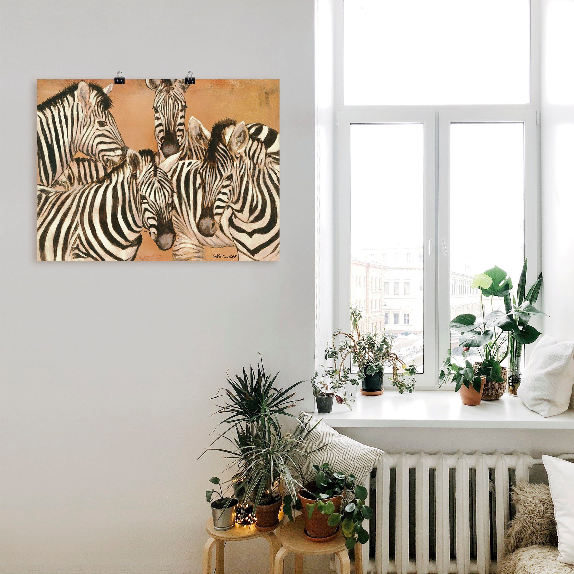 Artland Wandbild in Zebras, Wandaufkleber St), Leinwandbild, oder Wildtiere Größen Poster (1 Alubild, als versch.