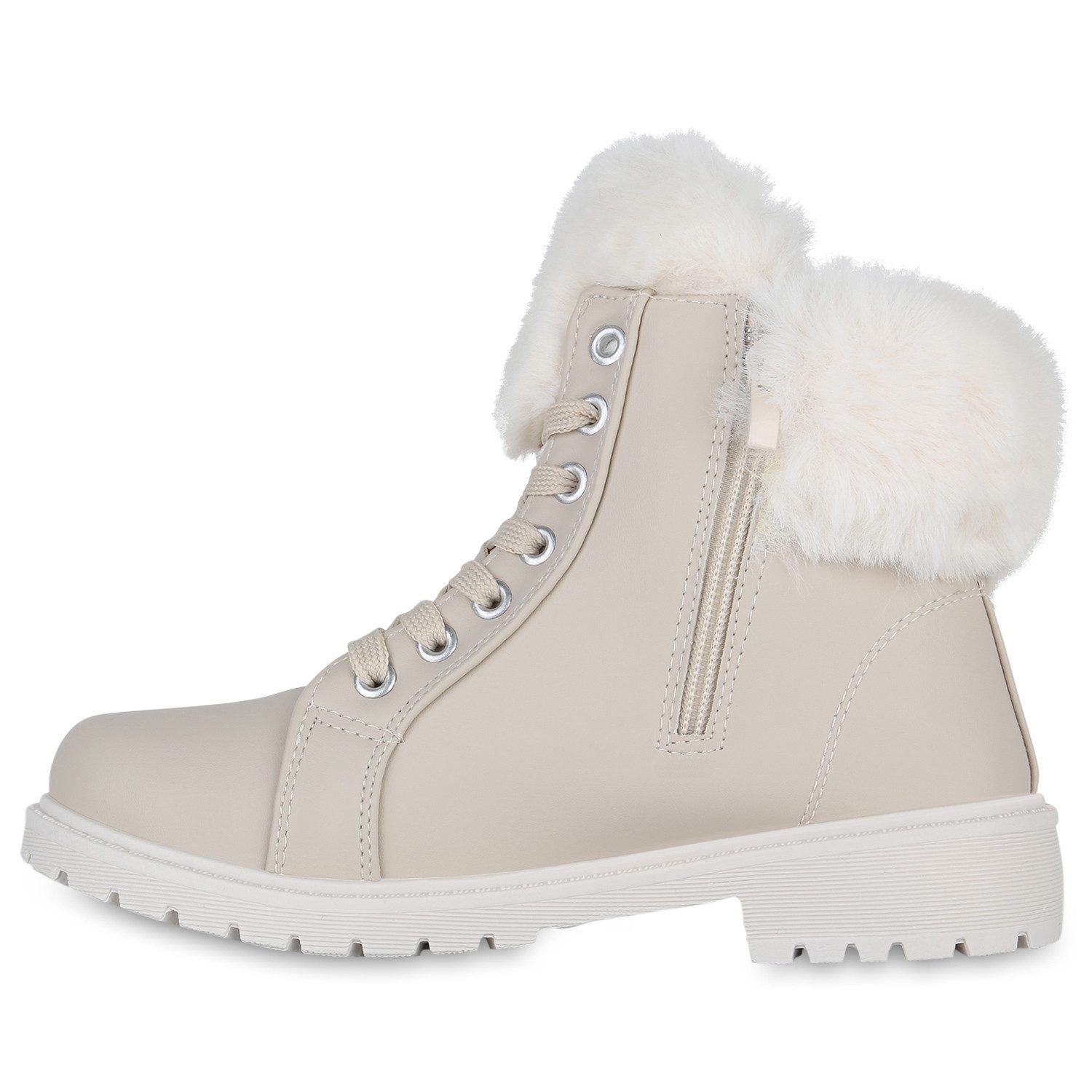 VAN HILL 840850 Stiefelette Damen Warm Gefütterte Worker Boots Stiefeletten günstig online kaufen