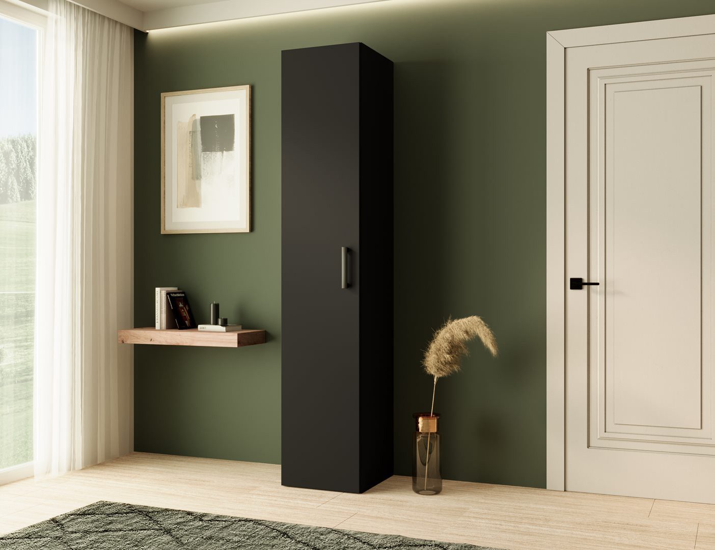 Beautysofa Garderobenschrank mit einer Tür MARGARET IV (passt perfekt in je günstig online kaufen