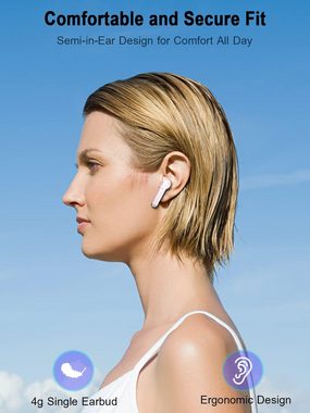 GCBIG Bluetooth 5.3 Kabellos mit ENC 4 Mics für Arbeit und Reisen In-Ear-Kopfhörer (Bluetooth 5.3 für stabile Verbindung und verlustfreien Stereoklang genießen., mit LED Digitalanzeige HiFiStereoklang IP7 Wasserdicht 25 stdSpielzeit)