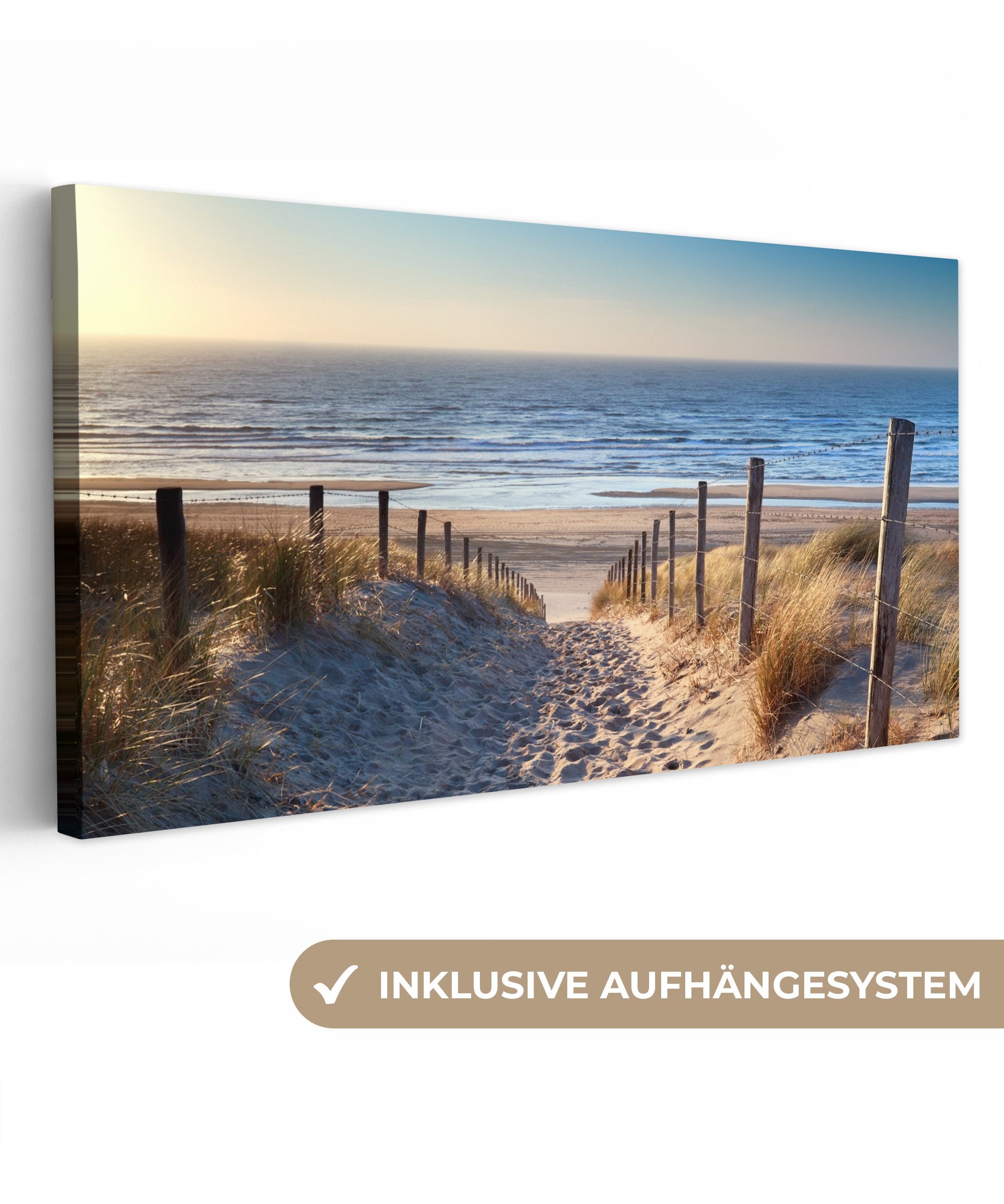 OneMillionCanvasses® Leinwandbild Panorama Sand - Strand günstig online kaufen