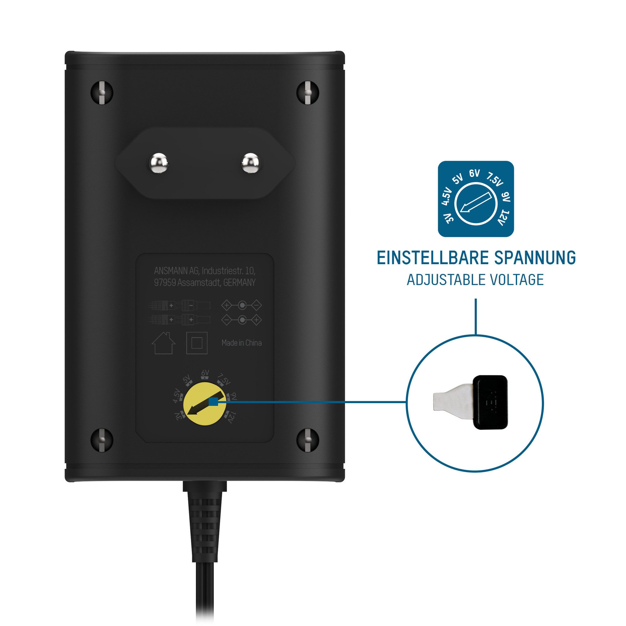 ANSMANN AG APS 1500 Netzteil 12V, Netzstecker bis max 1500mA (7 Adapter) Netzteil