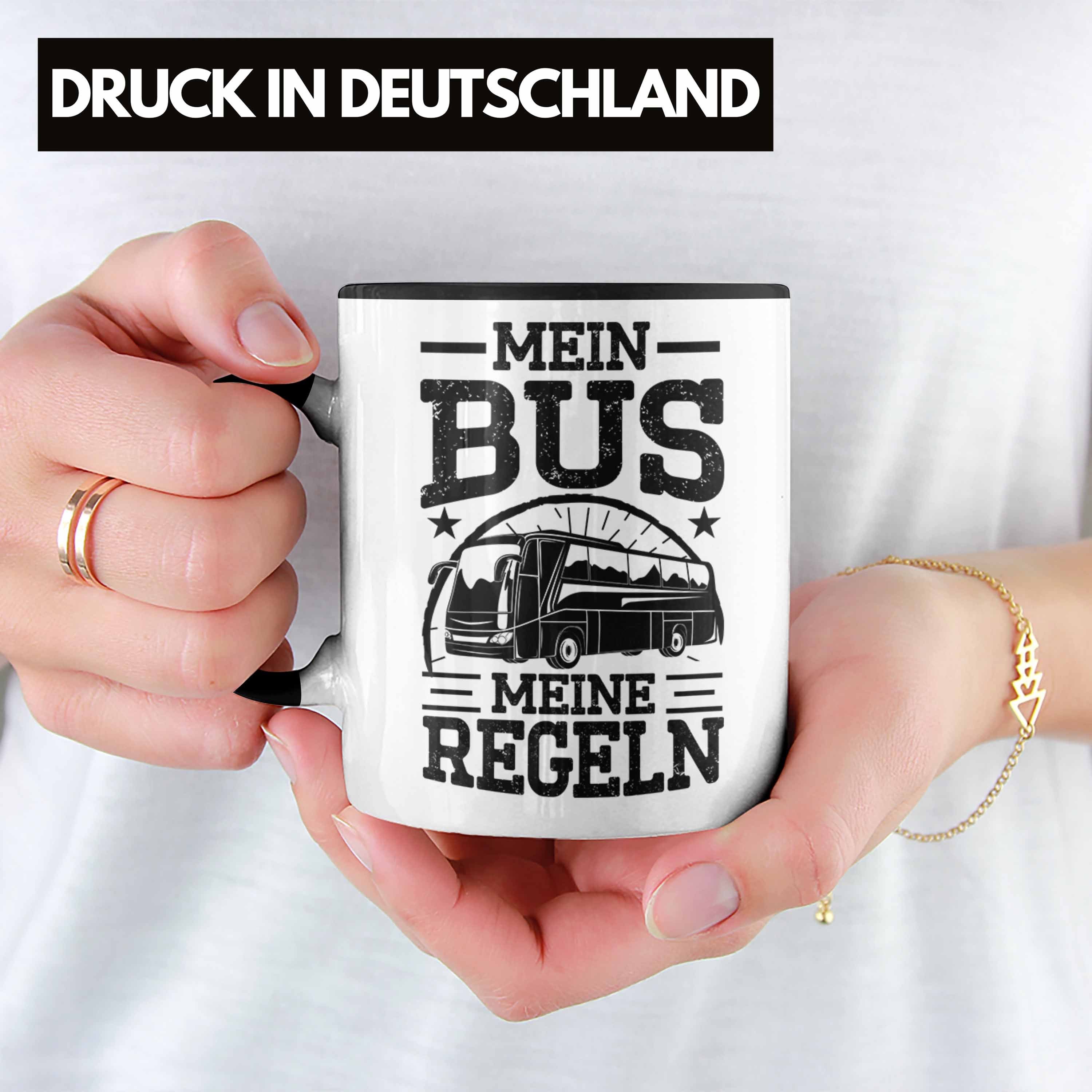 Trendation Tasse Meine Lustiger Busfahrer Trendation - Bus Spruch Busfahrerin Geschenk Schwarz Regeln Tasse Mein