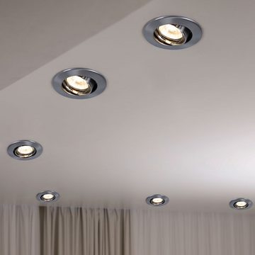 etc-shop LED Einbaustrahler, Leuchtmittel nicht inklusive, Einbauspots Deckenspot Deckenleuchte 30° schwenkbar schwenkbar Dimmbar