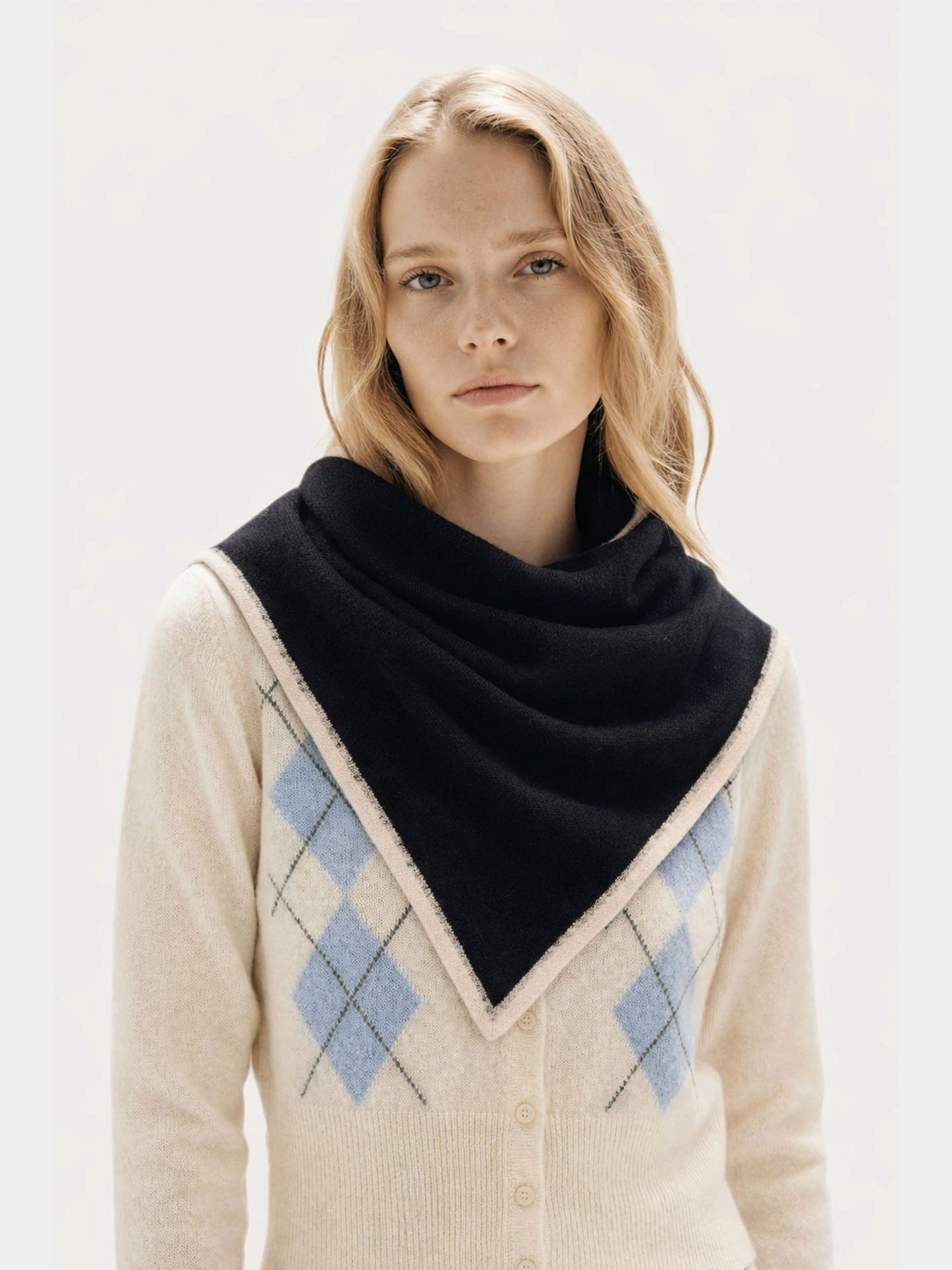 GOBI Cashmere Strickschal Kaschmirschal in Diamantform