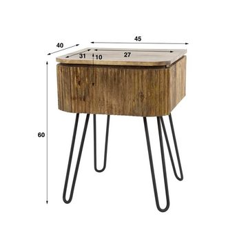 LEVEN Lifestyle Nachttisch SAMELL aus Mango Holz mit 1 Schublade Nachtschränkchen, Höhe 60 cm