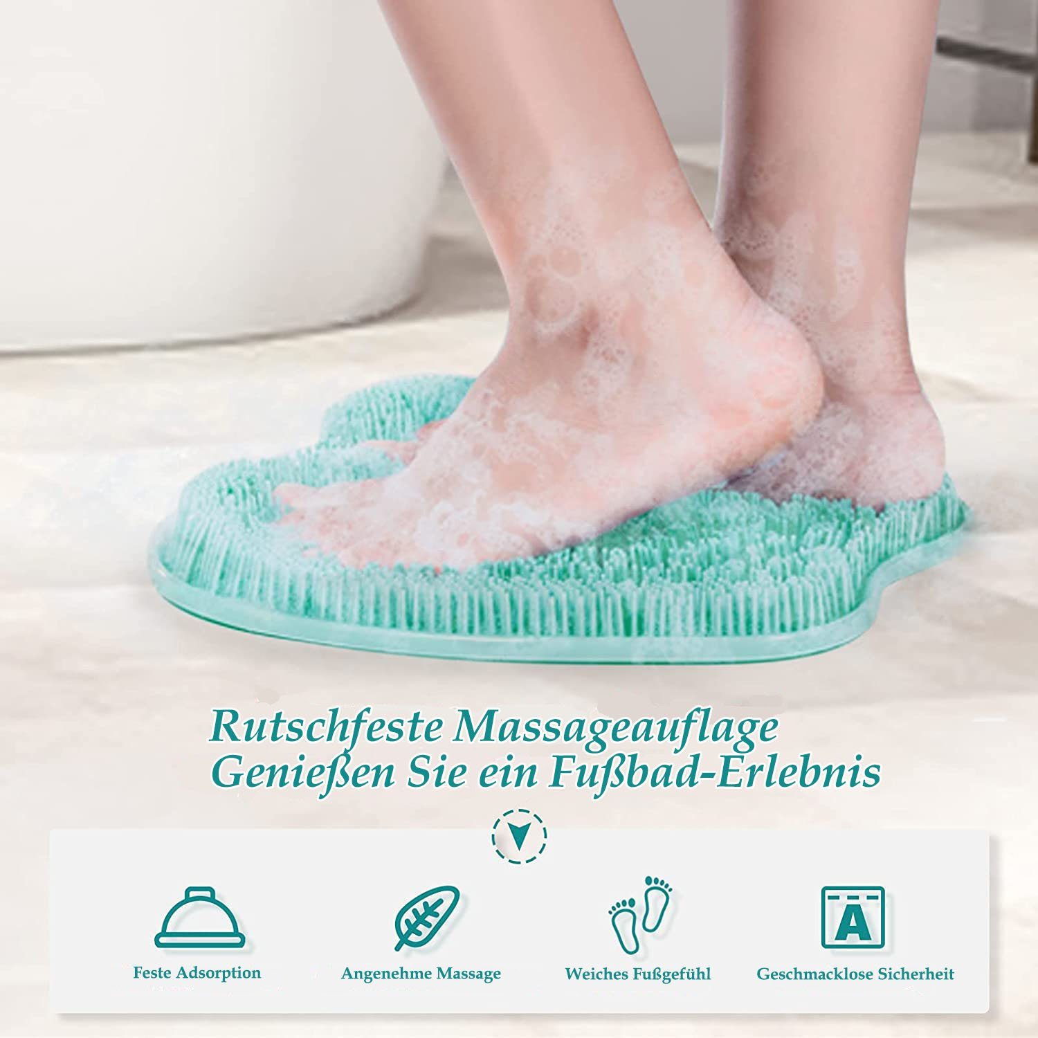 zggzerg Fußbürste Fußbürste Duschfußwäscher Massagegerät Silikon, Dusche
