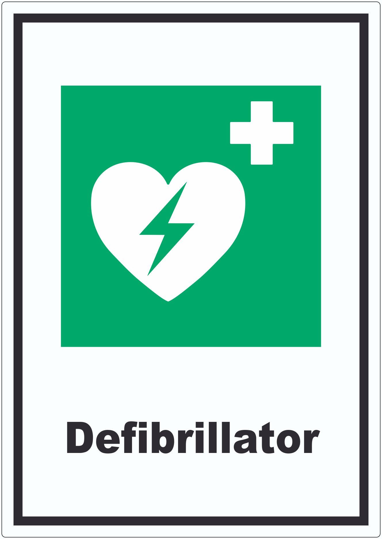HB-Druck Aufkleber Defibrillator Aufkleber, wetterfest, UV-beständig, kratzfest