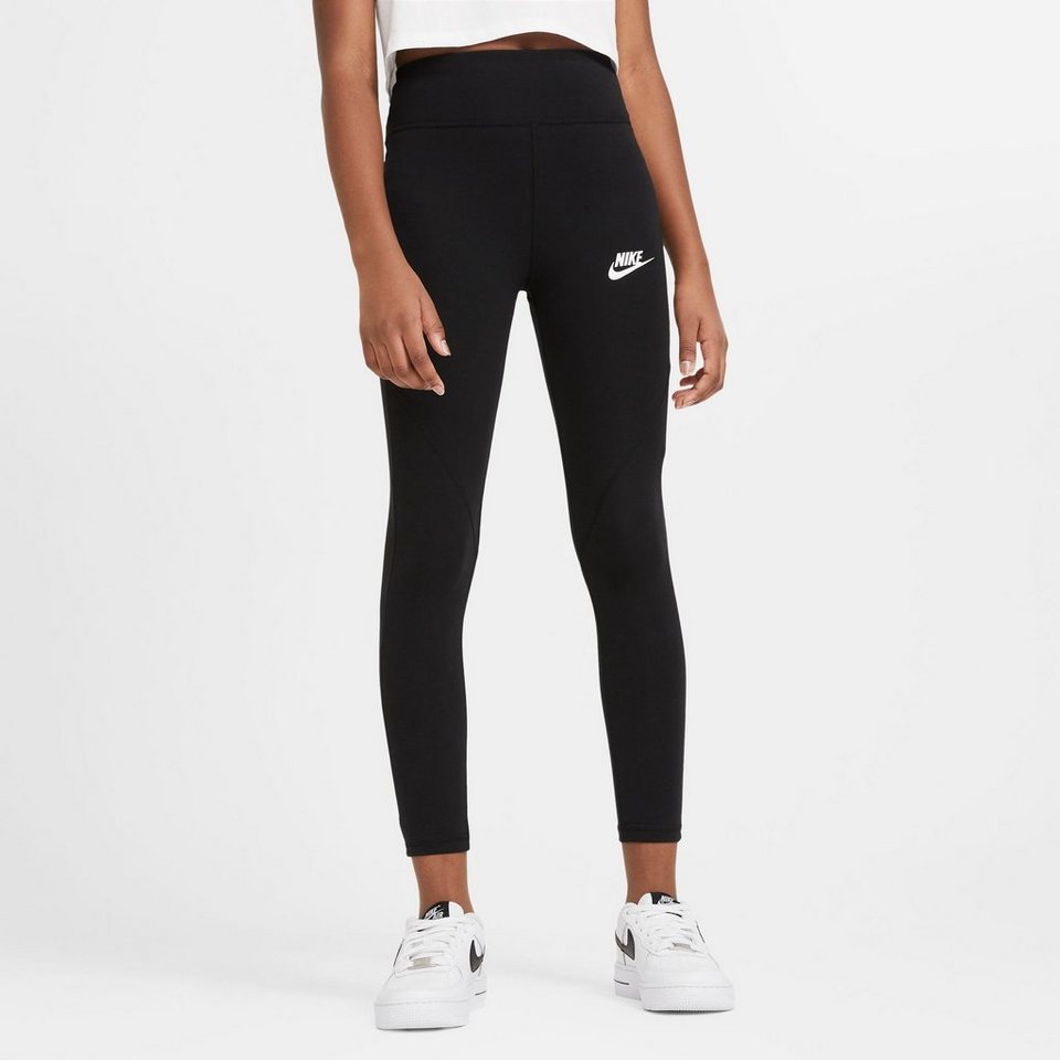 Nike Sportswear Leggings FAVORITES BIG KIDS\' (GIRLS) HIGH-WAISTED LEGGINGS  - für Kinder, Der Baumwolljersey mit einem Touch Elastan ist superweich und