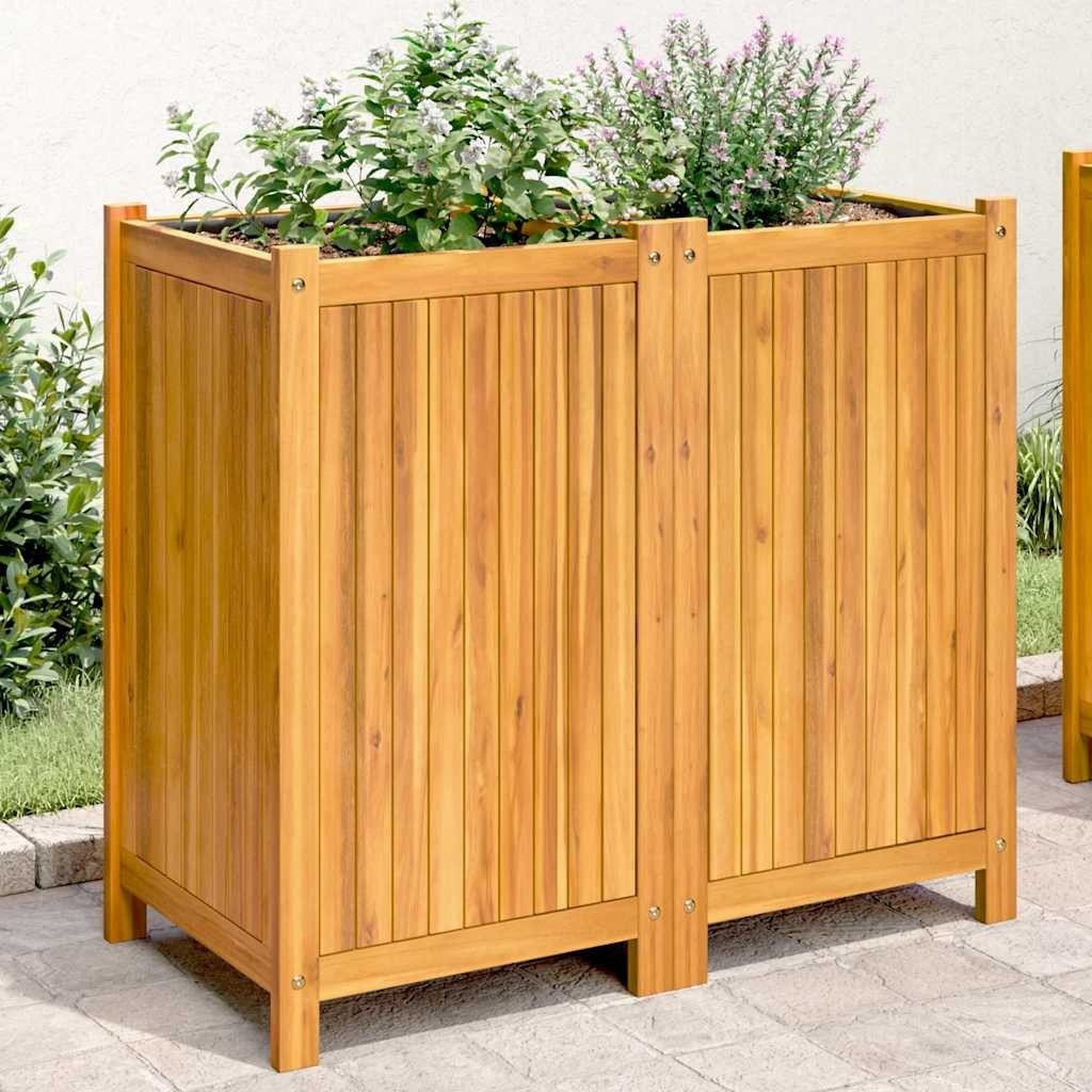 vidaXL Blumentopf Pflanzkübel mit Einlage 84x42x75 cm Massivholz (1 St)