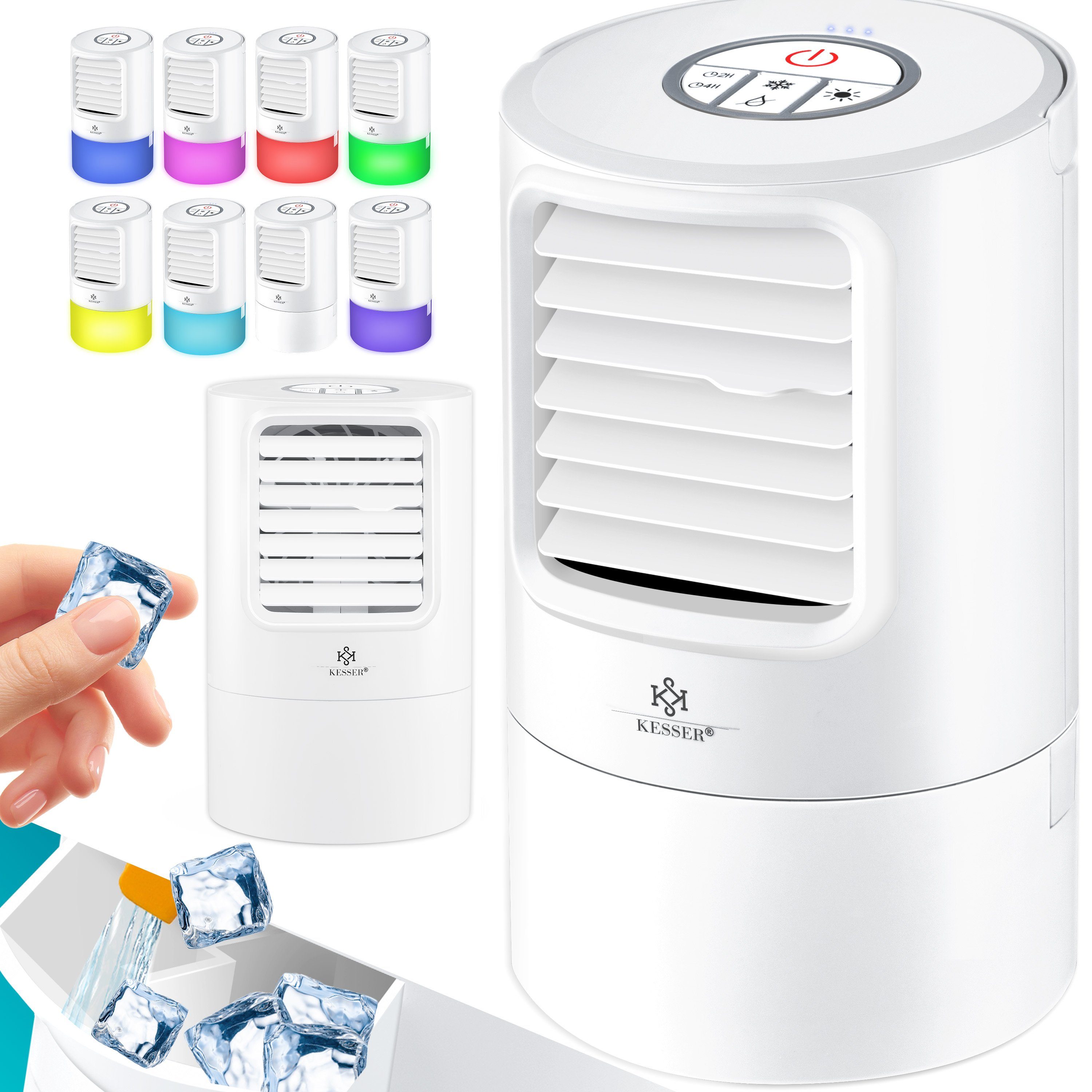 KESSER Luftreiniger, 4in1 Mobile Klimaanlage Mini Klimagerät mit Farben LED