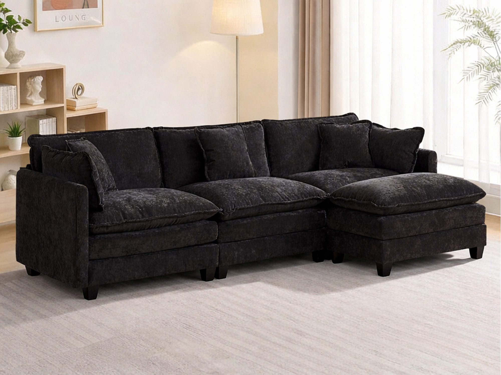 GLP Loungesofa Cloud, modernes Ecksofa mit Ottomane, 27 cm 2-Lagen-Polsterung, 64 cm tiefe Sitzfläche 3 Teile, reversible Chaise, Wohnzimmer Sofa