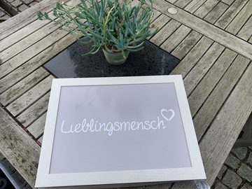 ReWu Tablett Kissentablett Lieblingsmensch, Holz, (1-tlg), Knietablett mit Kissen