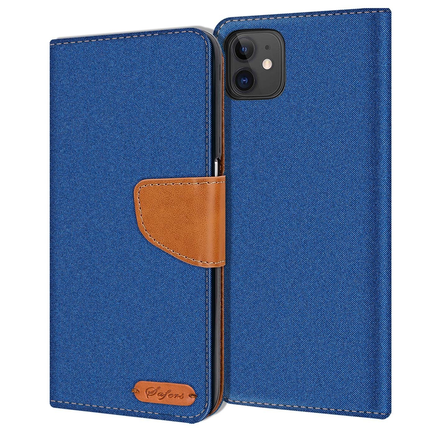 CoolGadget Handyhülle Denim Schutzhülle Flip Case für Apple iPhone 12 Mini 5,4  Zoll, Book Cover Handy Tasche Hülle für iPhone 12 Mini Klapphülle