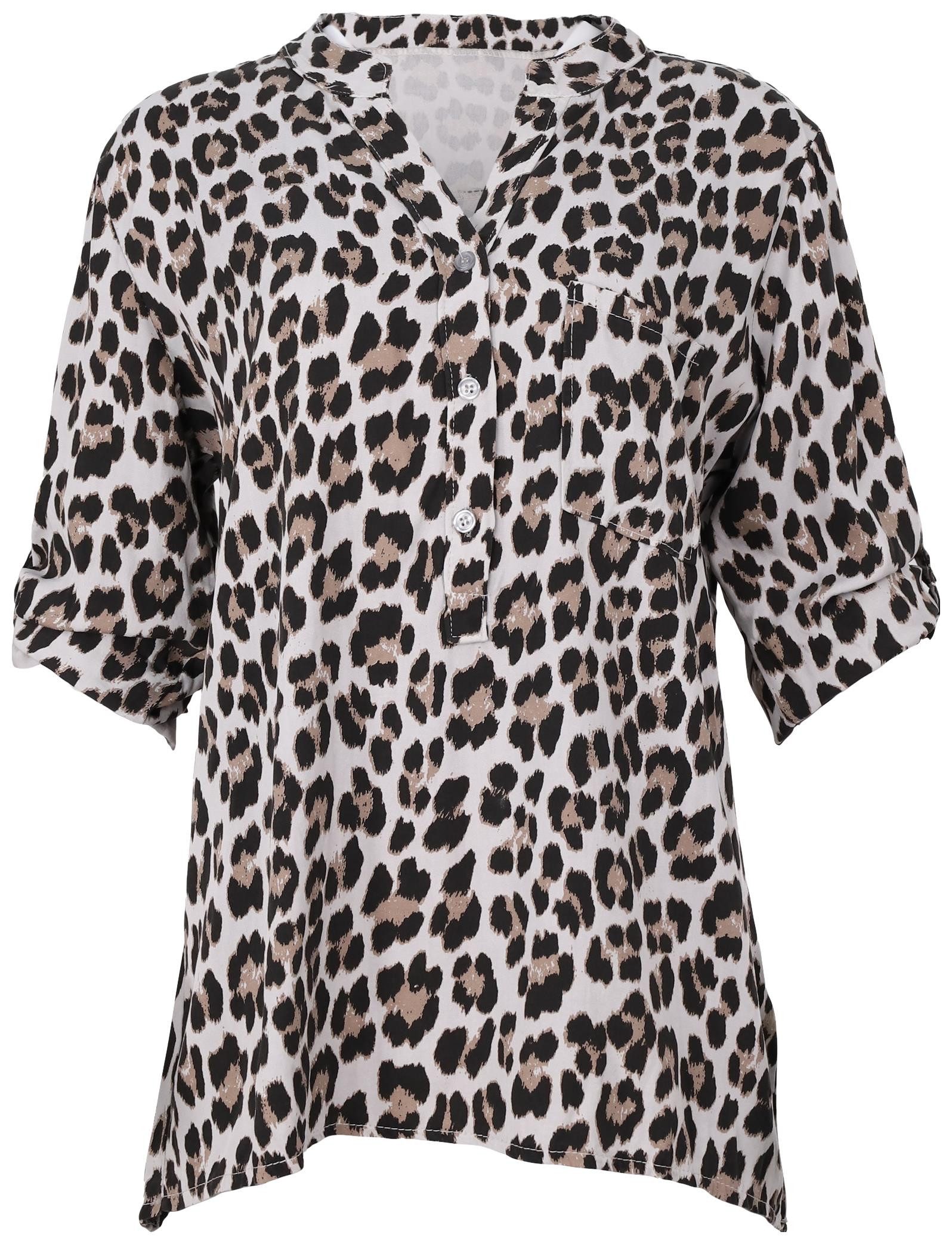 malito more than fashion Schlupfbluse 6702 Animal Print mit 3/4 Armen Einhe günstig online kaufen
