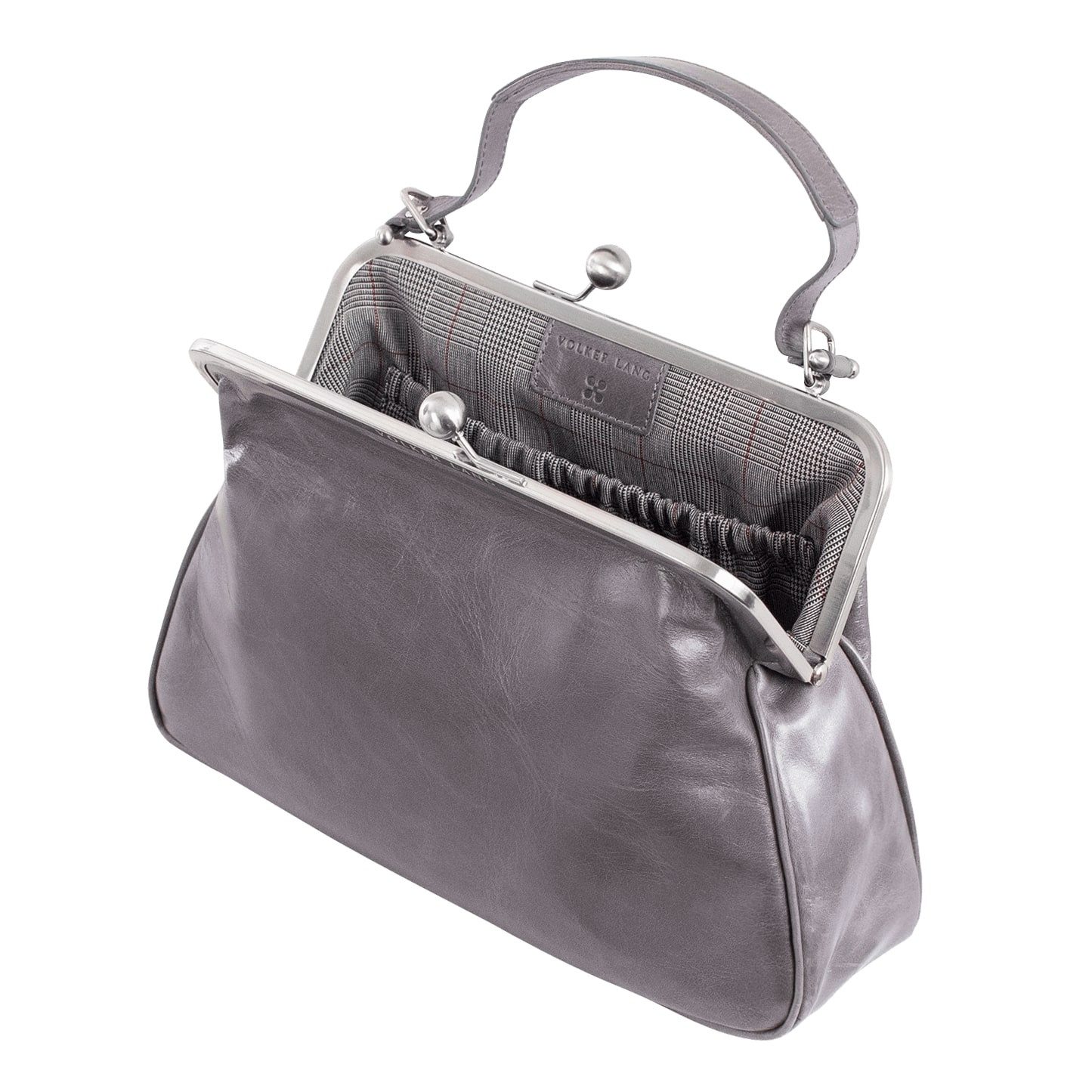 VOLKER LANG Schultertasche ROMY  Elegante Damen Bügeltasche aus italienischem Leder