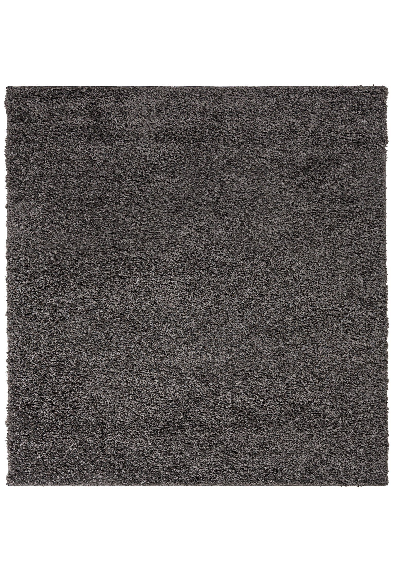 Hochflor-Teppich Hochflor Shaggy Teppich Wohnzimmer - Höhe 30 mm Quadrat dunkelgrau, Mazovia, 200 x 200 cm, Pflegeleicht, Einfarbig Uni, Langflor, Quadrat, Weich