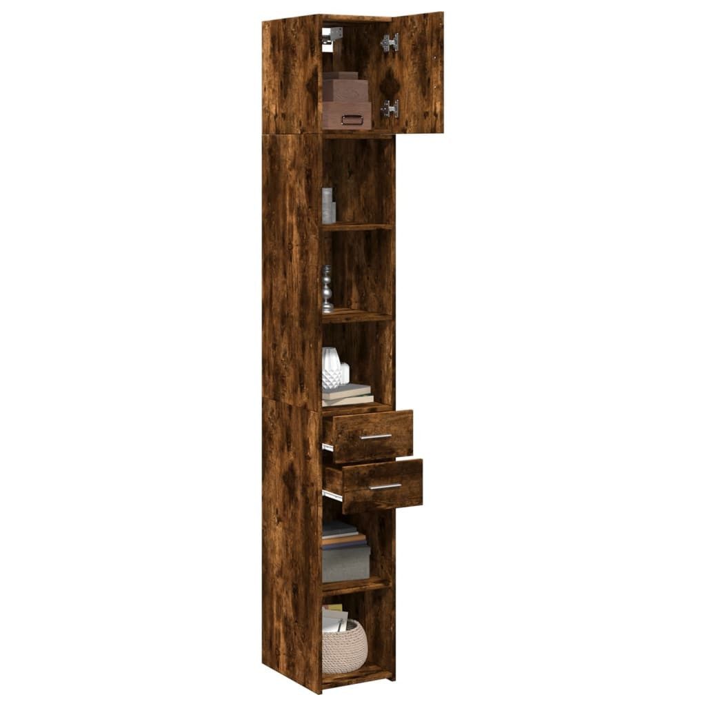 vidaXL Sideboard Hochschrank Schmal Räuchereiche 30x42,5x225 cm Holzwerkstoff (1 St)