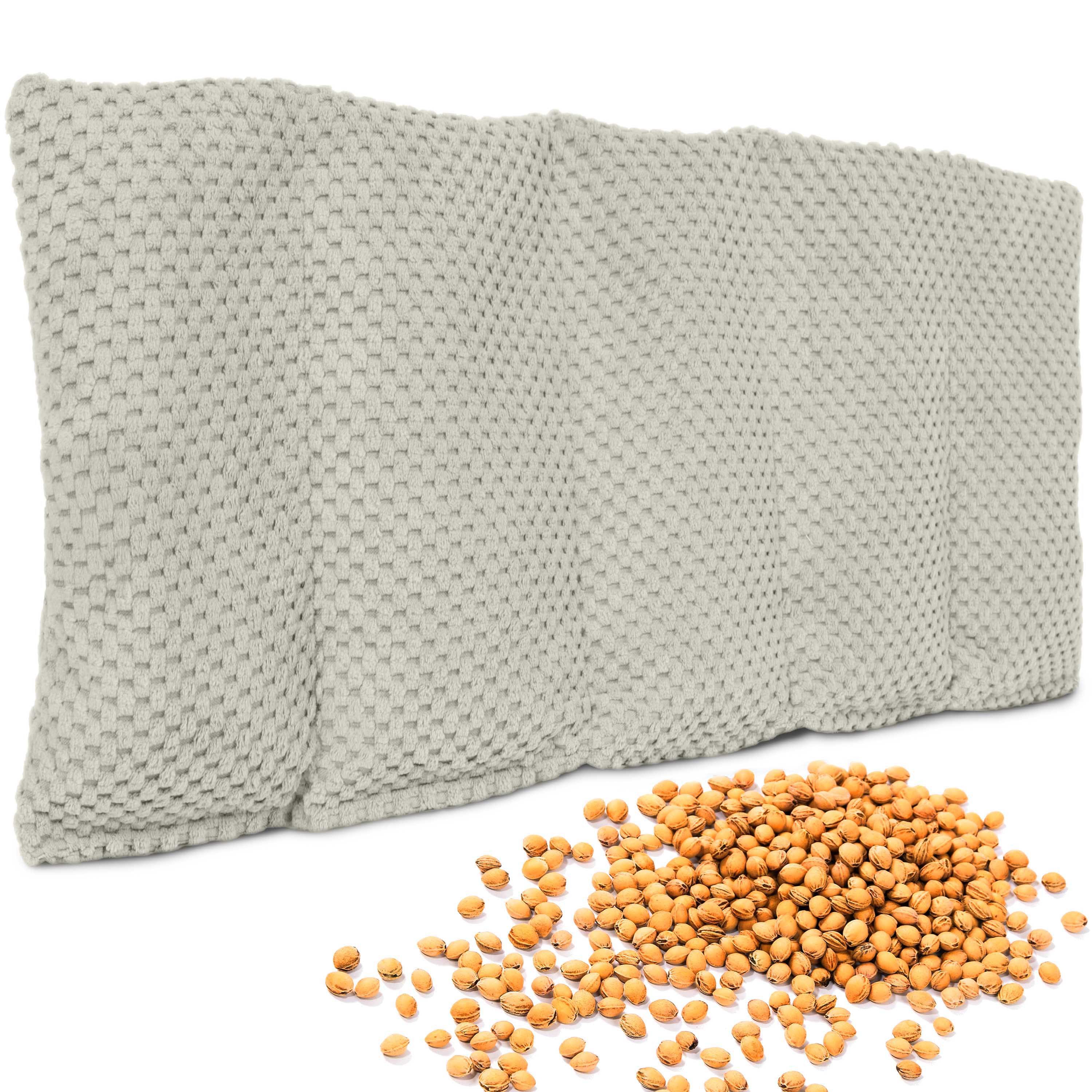 Amilian Kirschkernkissen 55x20 cm – Wärmekissen / Kältekissen mit 100 % Kirschkernen, mikrowellengeeignet, ideal zum Entspannen zu Hause, für Mikrowelle, Rücken, Nacken, Schulter, Bauch